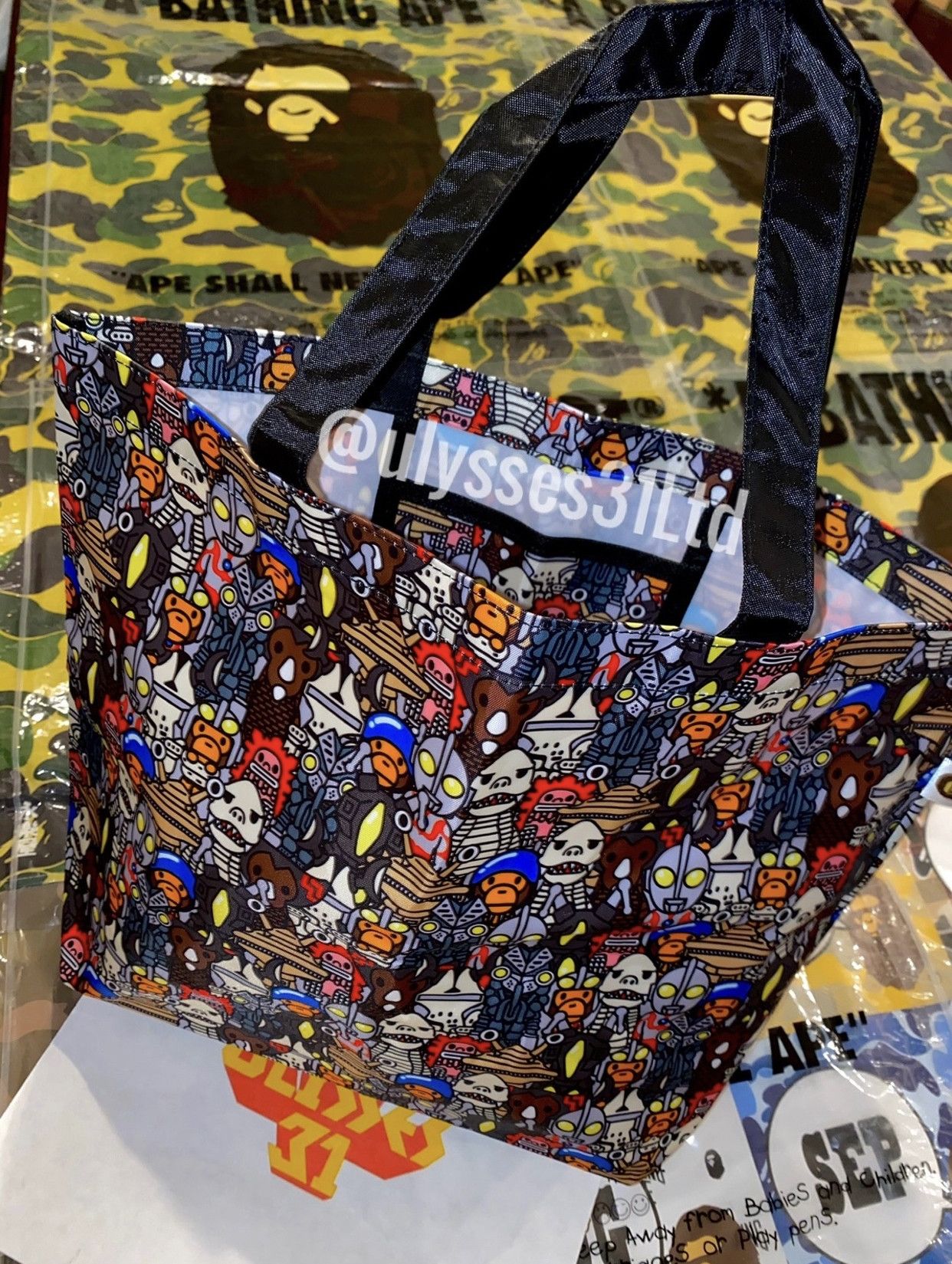 Bape Bape Baby Milo Ultraman Tote Size ONE SIZE - 1 Thumbnail