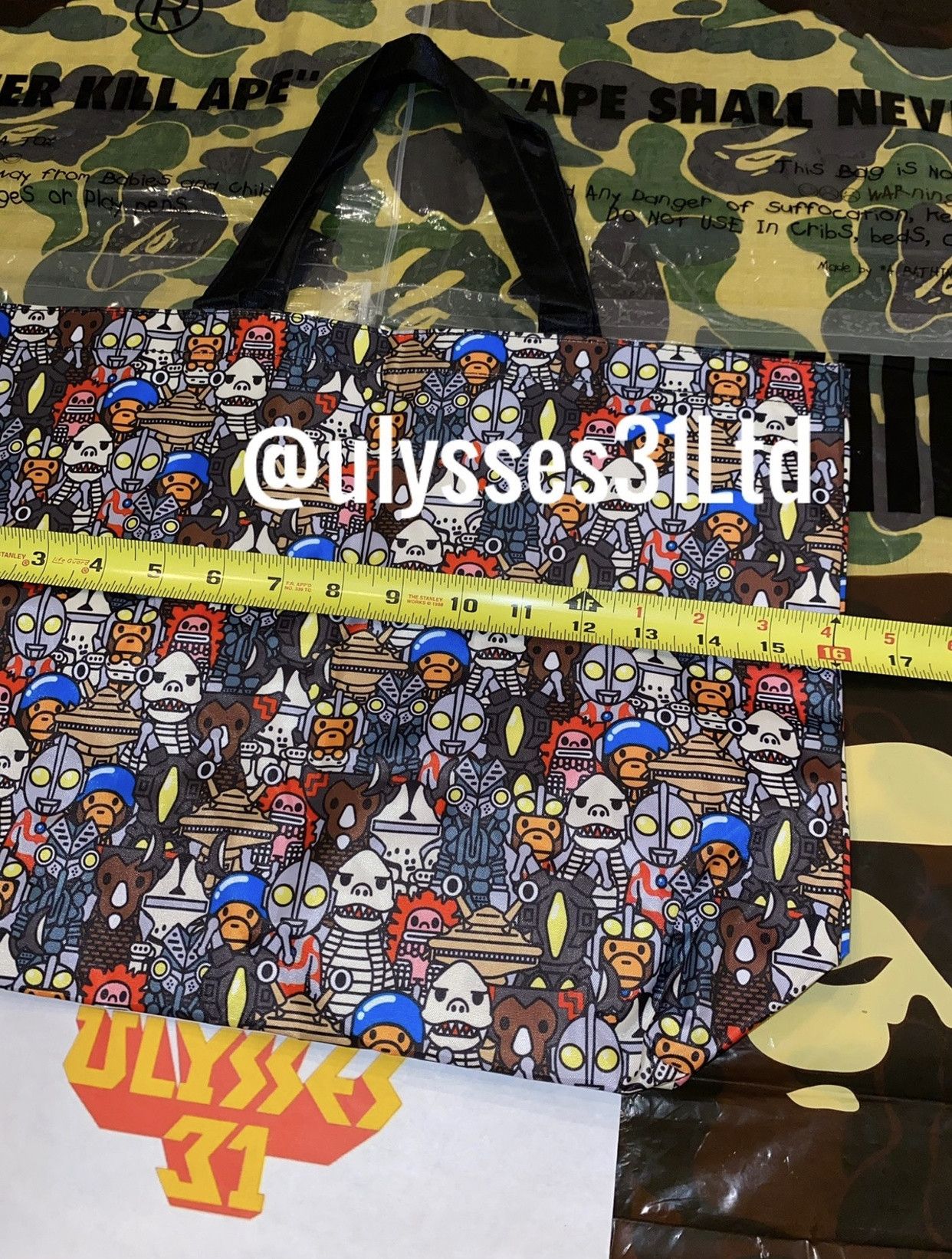 Bape Bape Baby Milo Ultraman Tote Size ONE SIZE - 7 Thumbnail