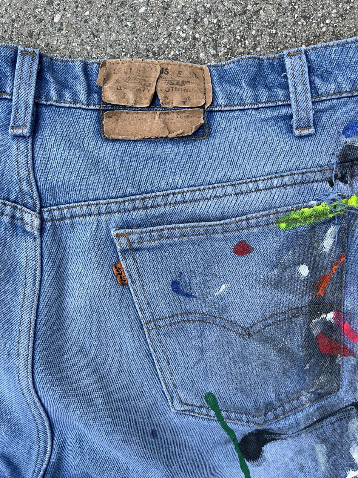 Levi's Vintage Levi’s Orange Tab Jeans Custom Distressed Thrashed Size US 36 / EU 52 - 3 Thumbnail