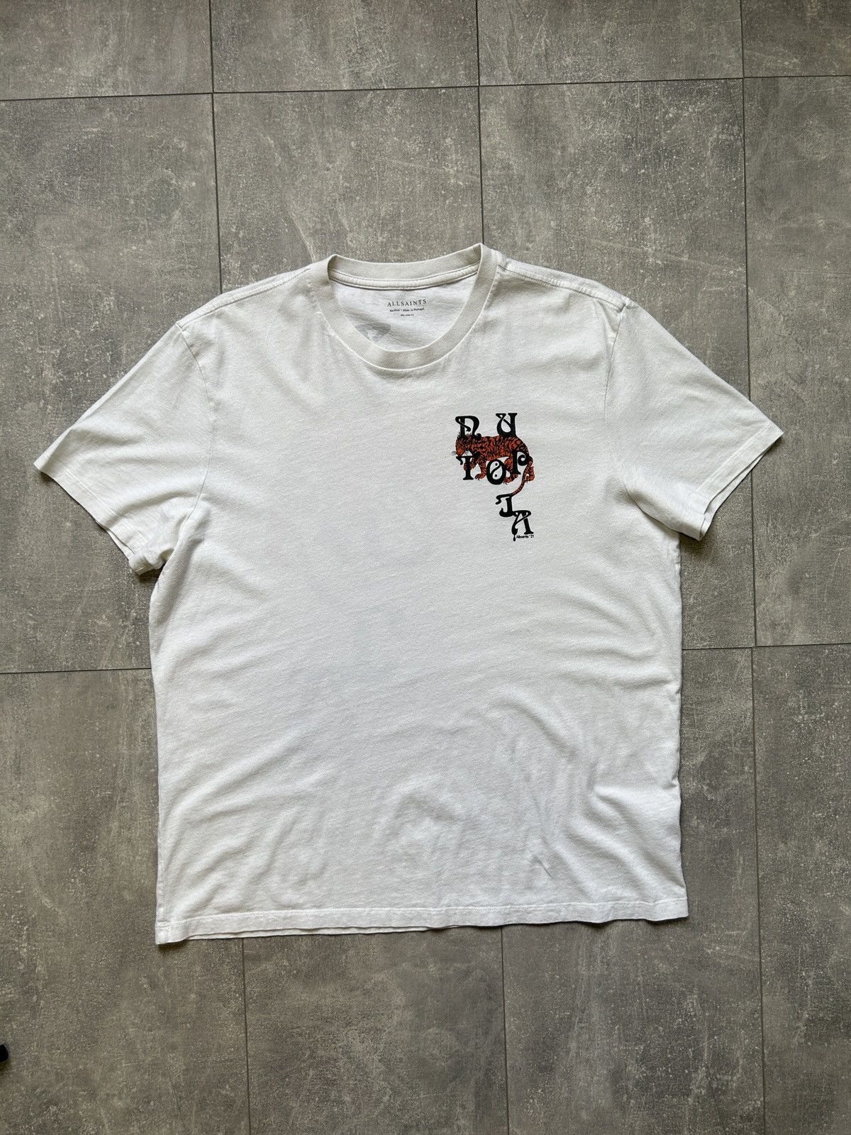 Allsaints × Japanese Brand Mens AllSaints tripper ss crew T Shirt luxury tee tiger y2k Size US M / EU 48-50 / 2 - 14 Thumbnail