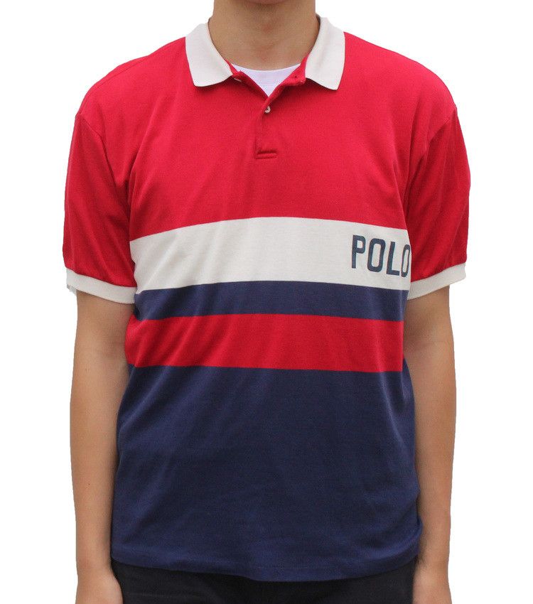 Vintage Polo Ralph Lauren Striped Polo Spelled Polo XXL