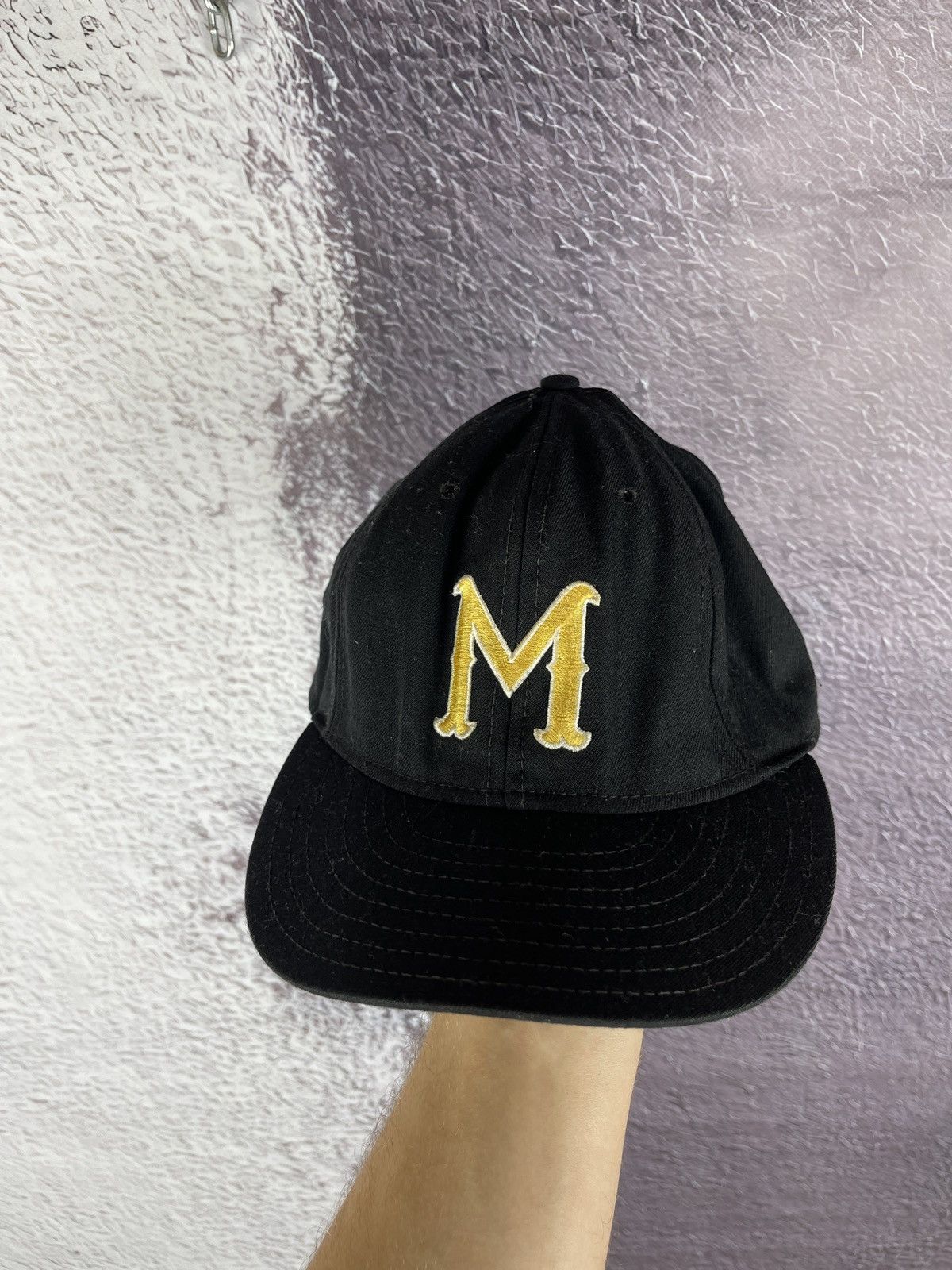Other Vintage 90s made in USA black “M” cap hat size 7 1/8 Size ONE SIZE - 8 Thumbnail