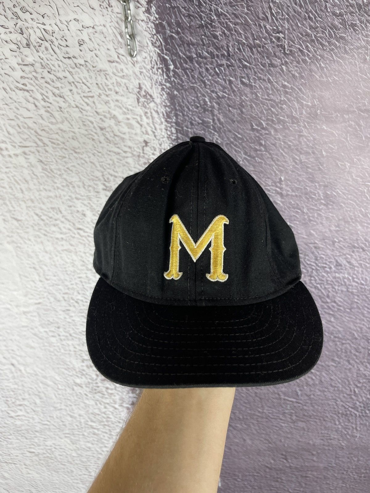 Other Vintage 90s made in USA black “M” cap hat size 7 1/8 Size ONE SIZE - 1 Thumbnail