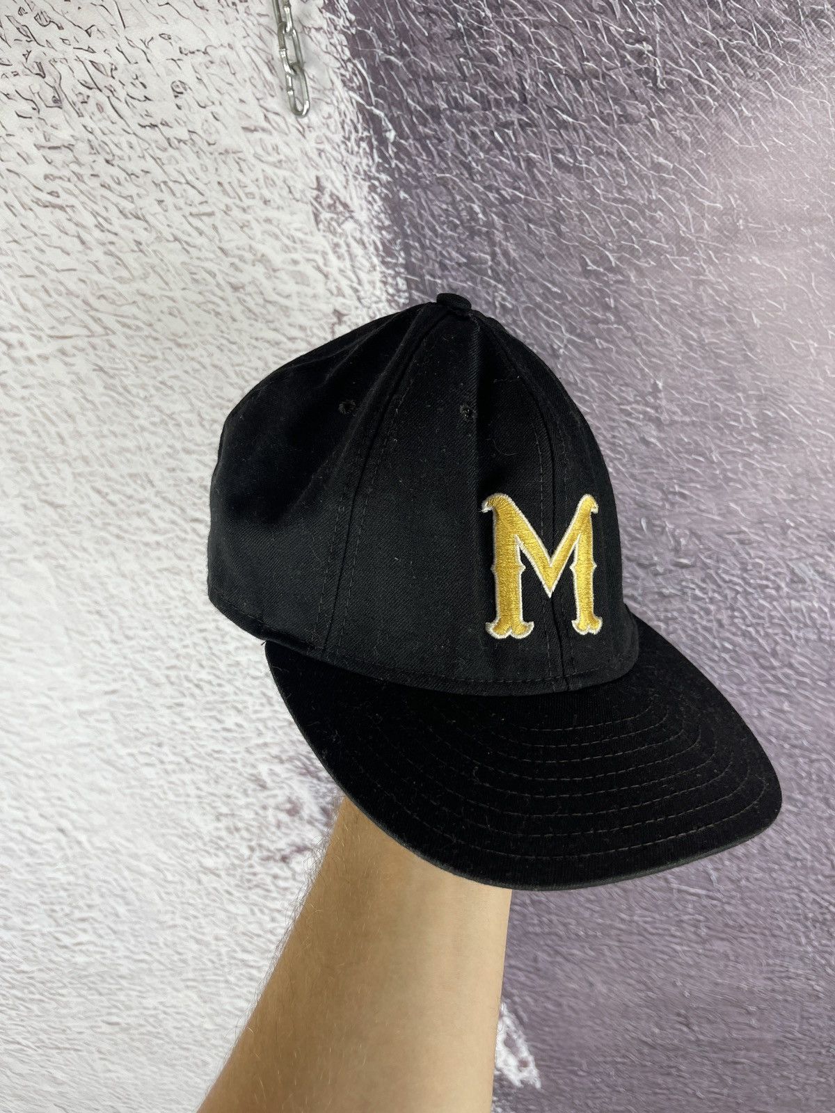 Other Vintage 90s made in USA black “M” cap hat size 7 1/8 Size ONE SIZE - 3 Thumbnail