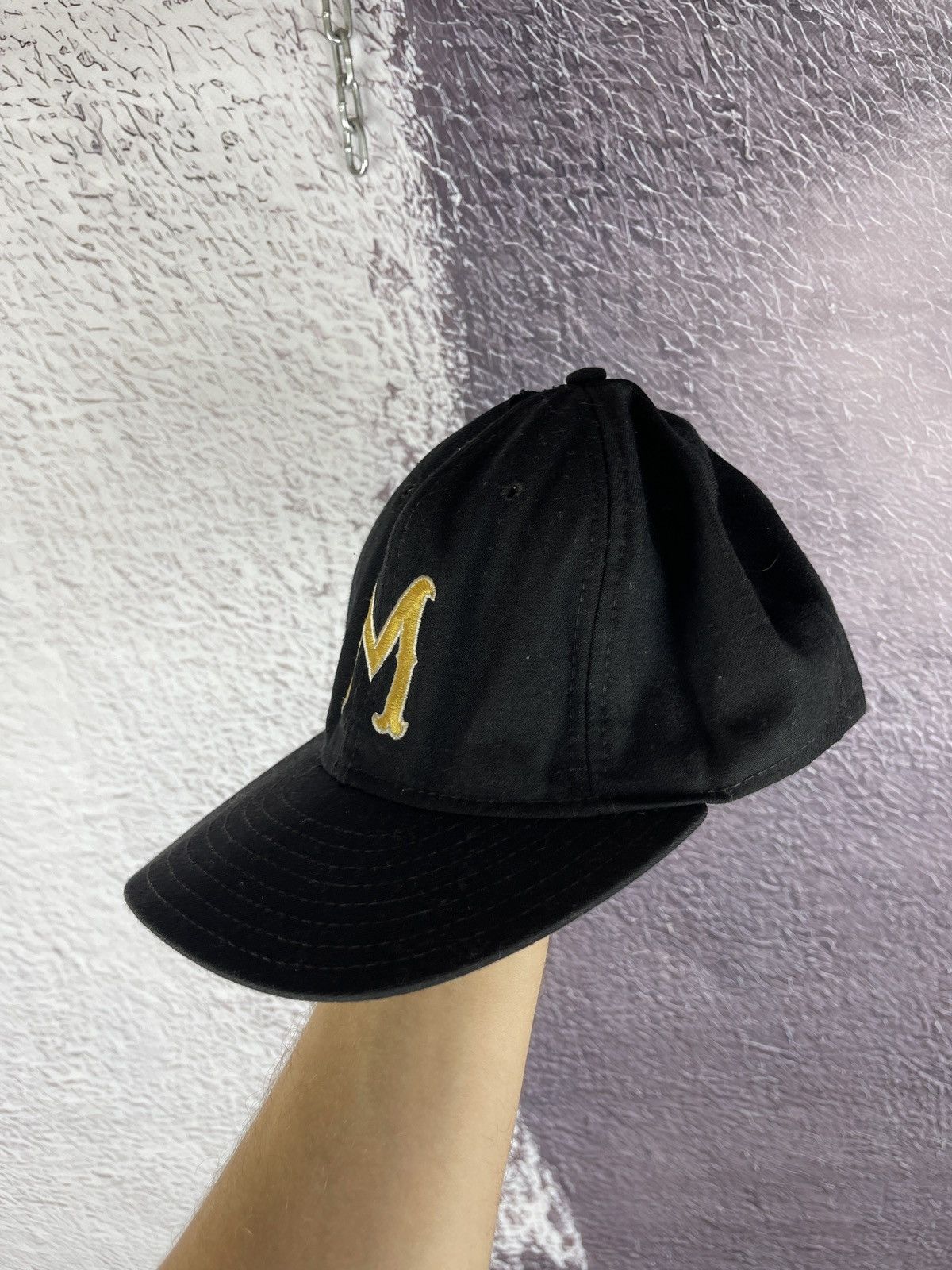 Other Vintage 90s made in USA black “M” cap hat size 7 1/8 Size ONE SIZE - 2 Thumbnail