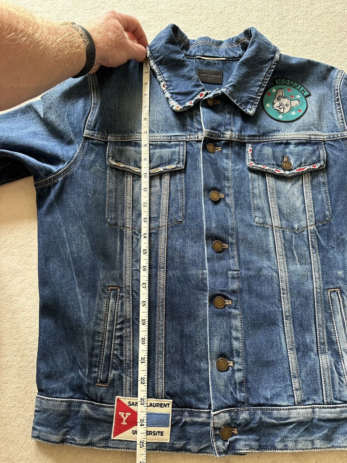 Saint Laurent Paris $1790 Saint Laurent patches washed denim jacket GRAIL Size US M / EU 48-50 / 2 - 8 Thumbnail