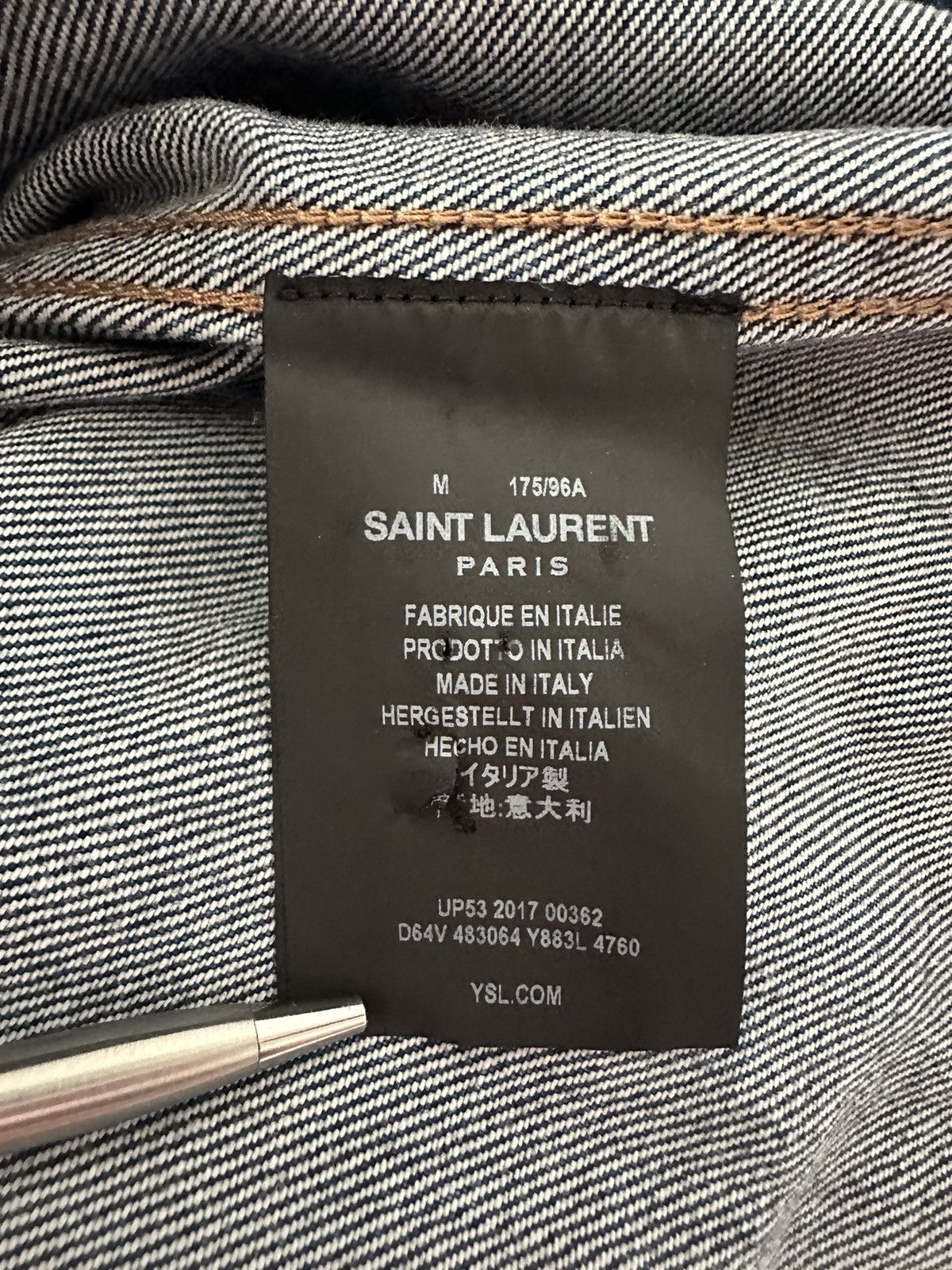 Saint Laurent Paris $1790 Saint Laurent patches washed denim jacket GRAIL Size US M / EU 48-50 / 2 - 12 Thumbnail