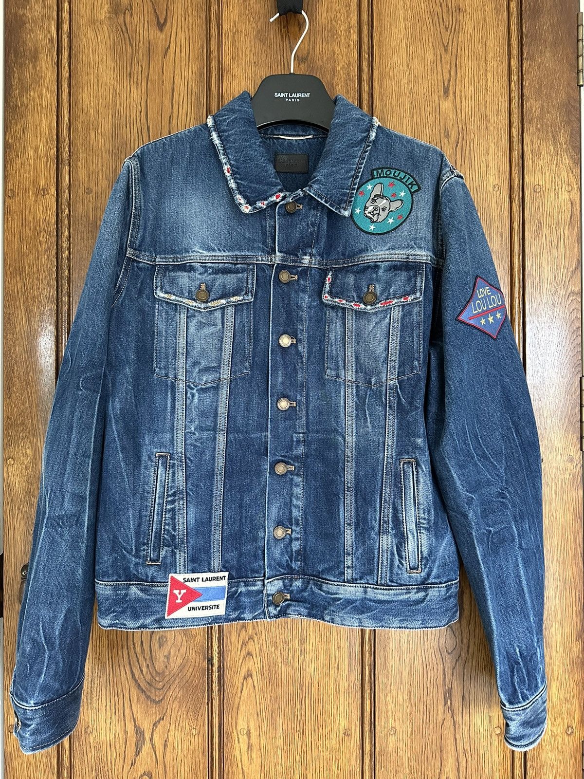 Saint Laurent Paris $1790 Saint Laurent patches washed denim jacket GRAIL Size US M / EU 48-50 / 2 - 2 Thumbnail