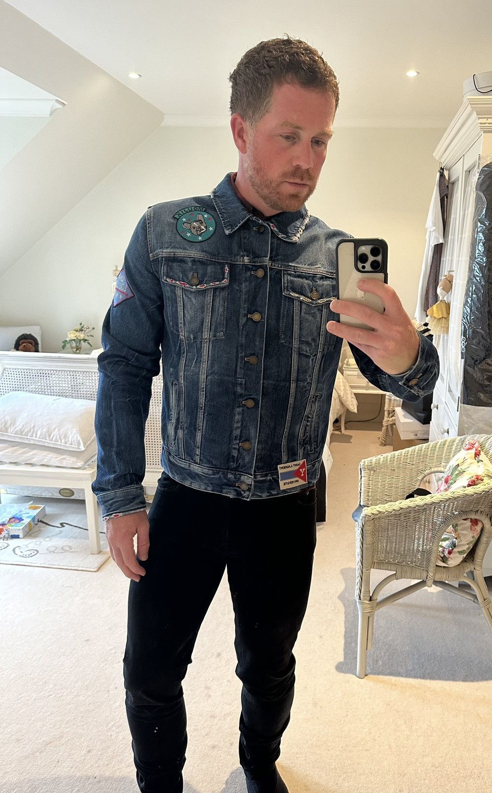Saint Laurent Paris $1790 Saint Laurent patches washed denim jacket GRAIL Size US M / EU 48-50 / 2 - 5 Thumbnail