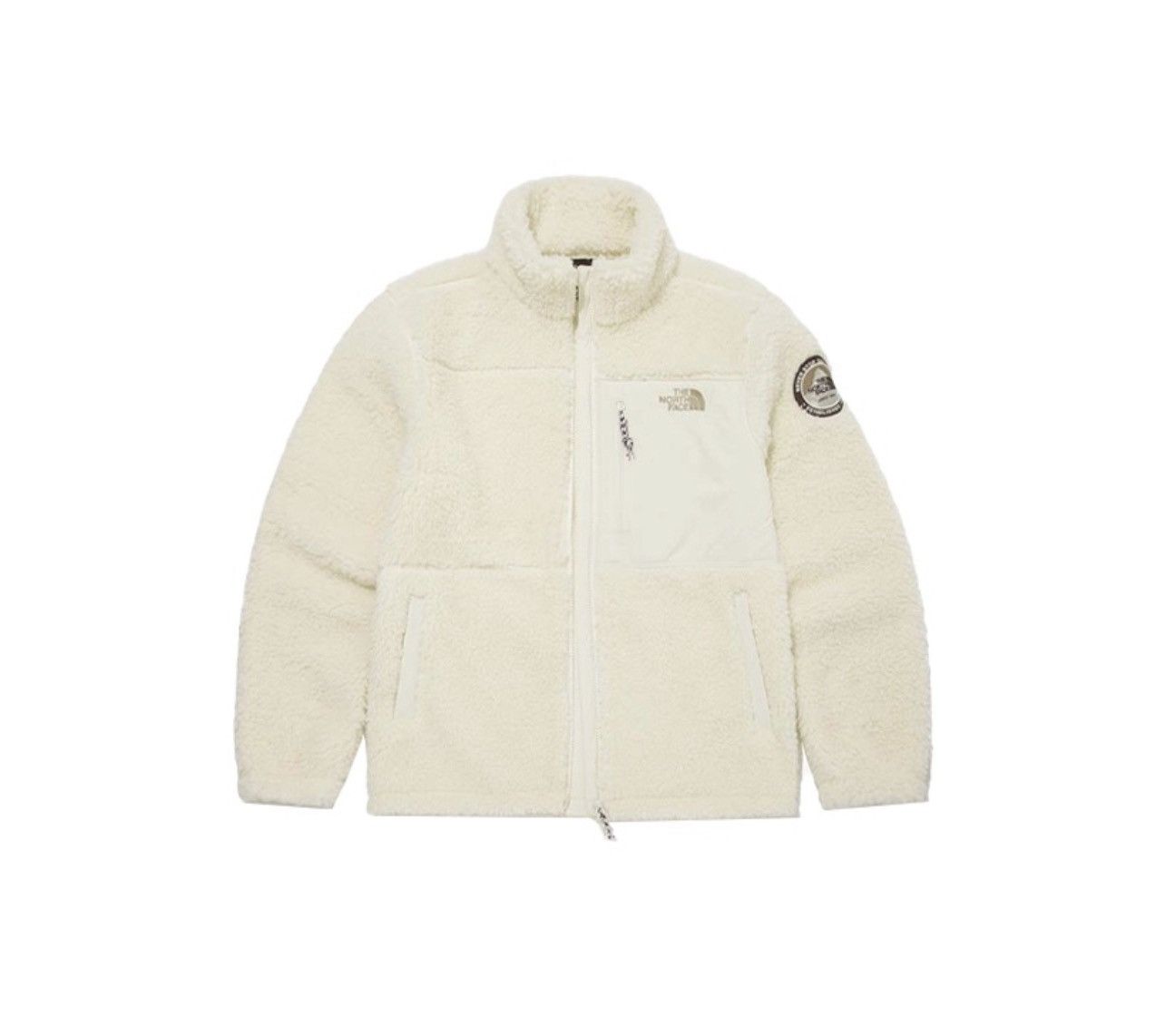 The North Face TNF LOGO POCKET Fleece Jacket Cream Size US M / EU 48-50 / 2 - 1 Thumbnail