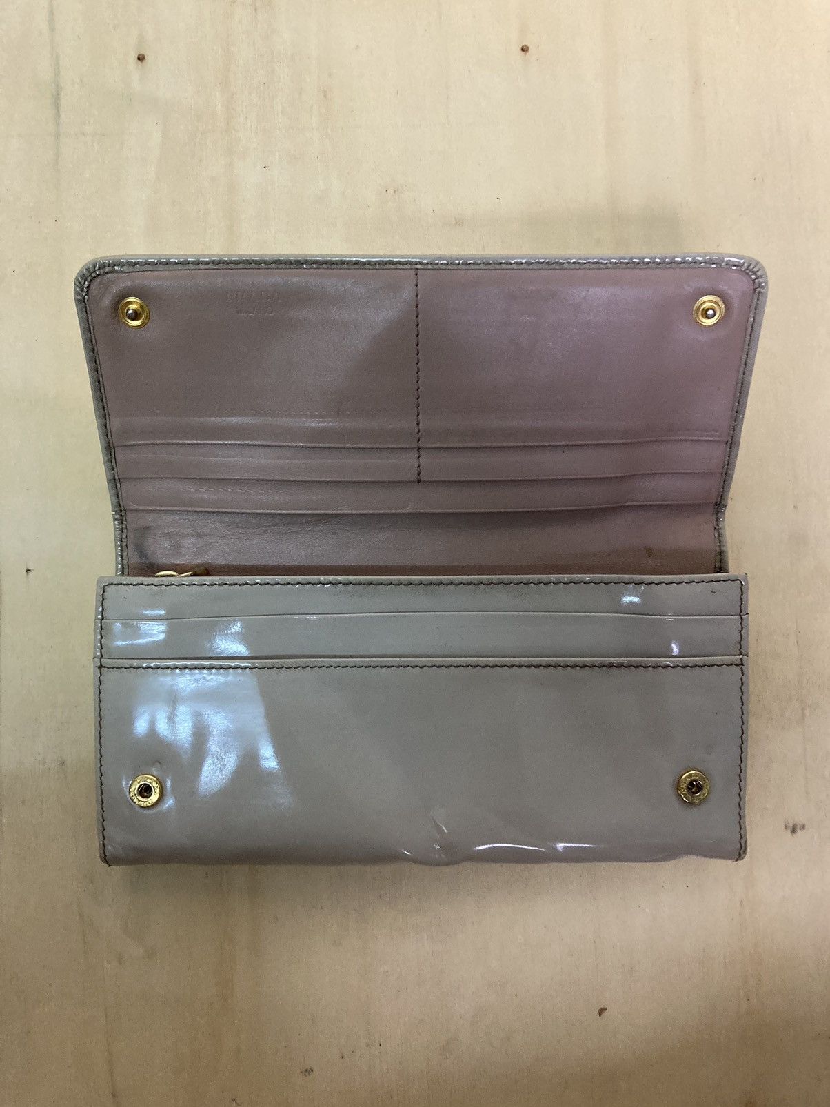 Prada Vintage Prada Patent Leather Long Wallet Size ONE SIZE - 9 Thumbnail