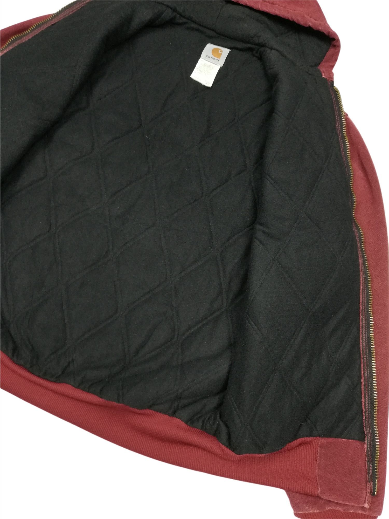Carhartt × Carhartt Wip 🔥Maroon Cotton Quilted Flannel Lined Active Jacket Hoodies Size US M / EU 48-50 / 2 - 12 Thumbnail