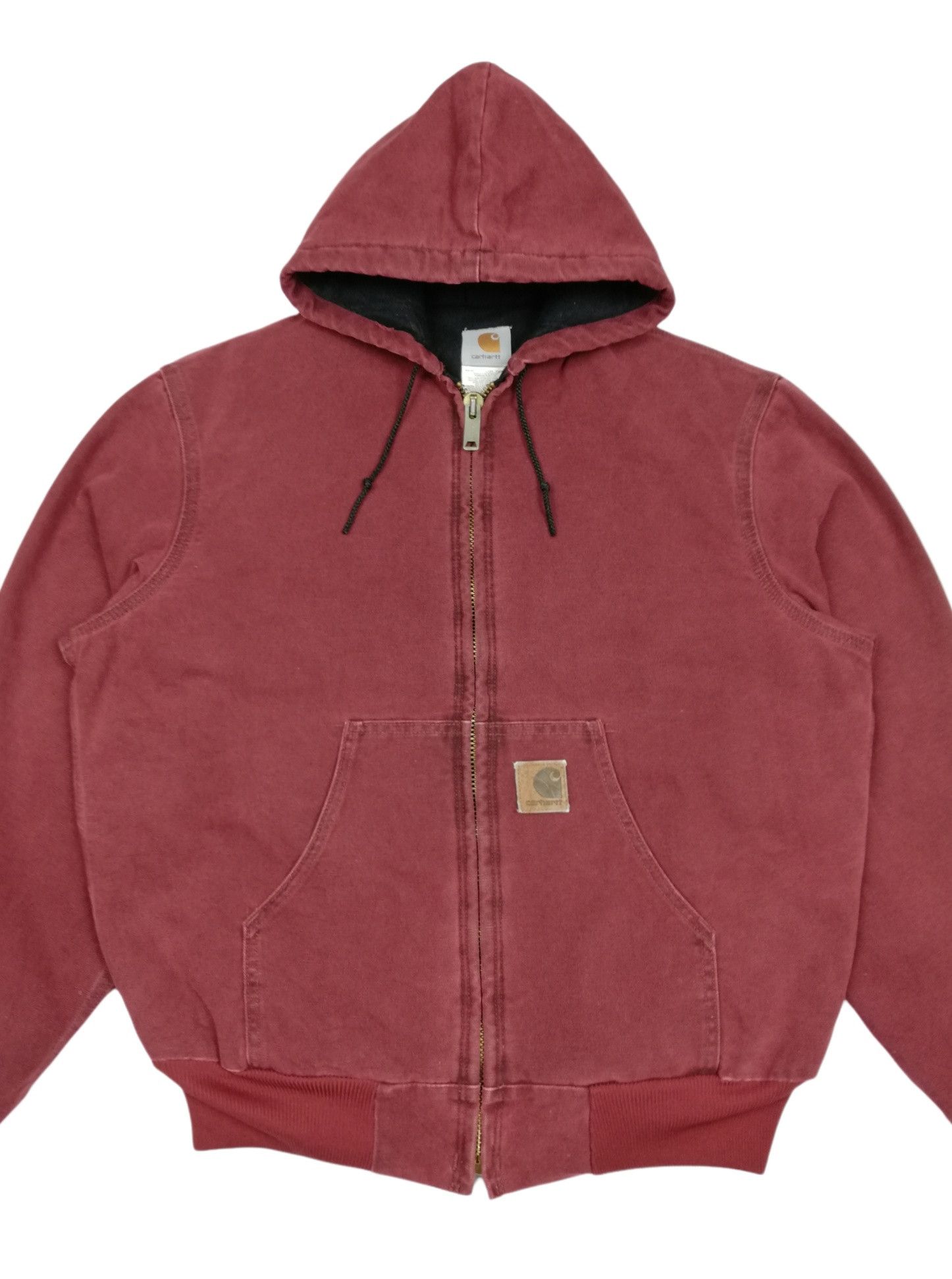 Carhartt × Carhartt Wip 🔥Maroon Cotton Quilted Flannel Lined Active Jacket Hoodies Size US M / EU 48-50 / 2 - 5 Thumbnail
