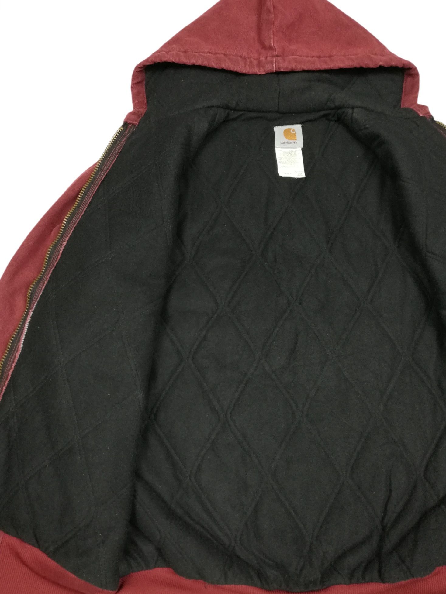 Carhartt × Carhartt Wip 🔥Maroon Cotton Quilted Flannel Lined Active Jacket Hoodies Size US M / EU 48-50 / 2 - 13 Thumbnail