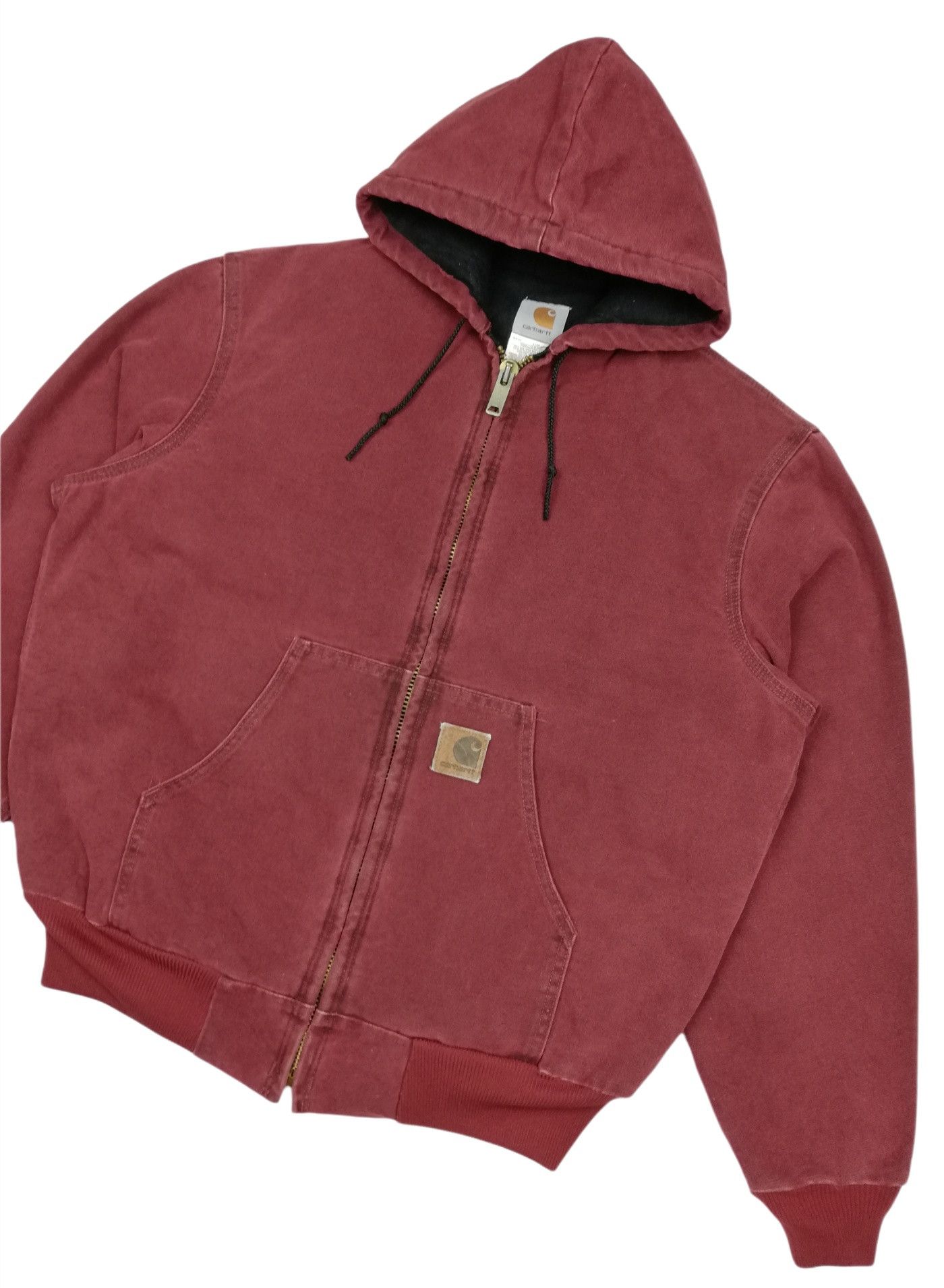 Carhartt × Carhartt Wip 🔥Maroon Cotton Quilted Flannel Lined Active Jacket Hoodies Size US M / EU 48-50 / 2 - 4 Thumbnail