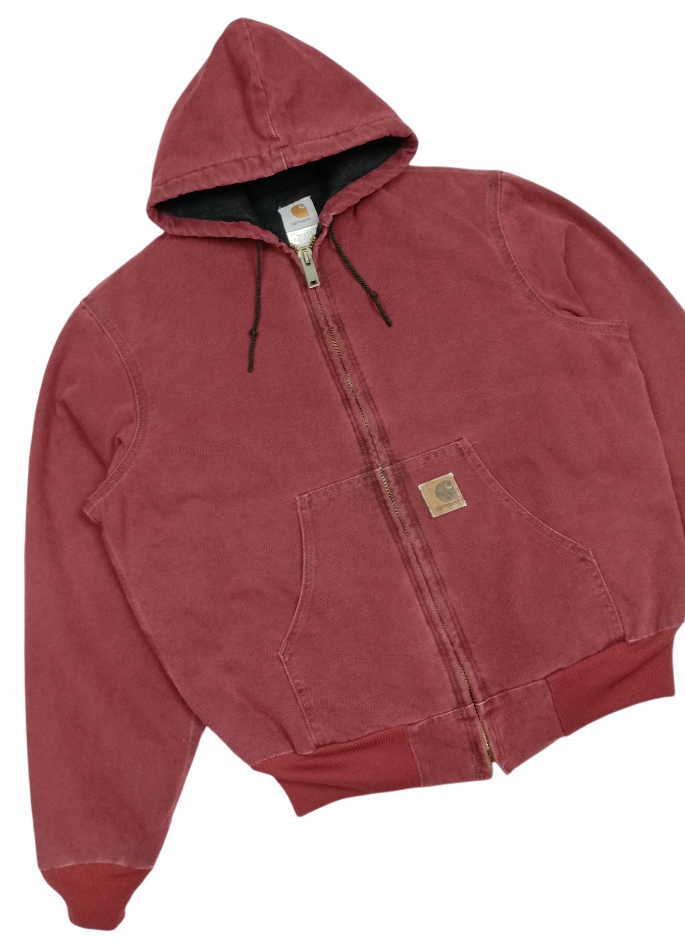 Carhartt × Carhartt Wip 🔥Maroon Cotton Quilted Flannel Lined Active Jacket Hoodies Size US M / EU 48-50 / 2 - 3 Thumbnail