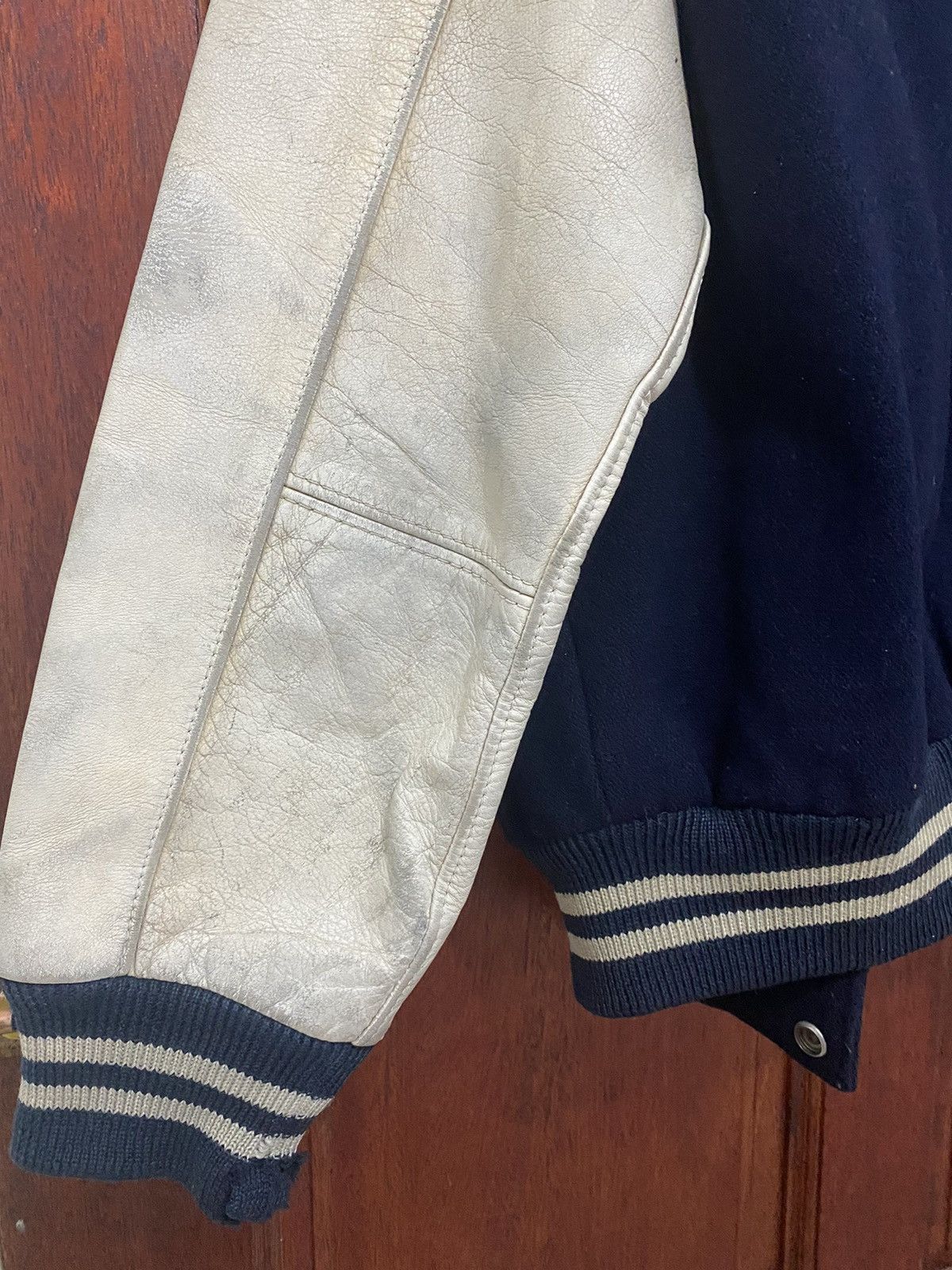 Leather Vintage Varsity Jacket Van Jac Touch Down American Football Size US M / EU 48-50 / 2 - 8 Thumbnail