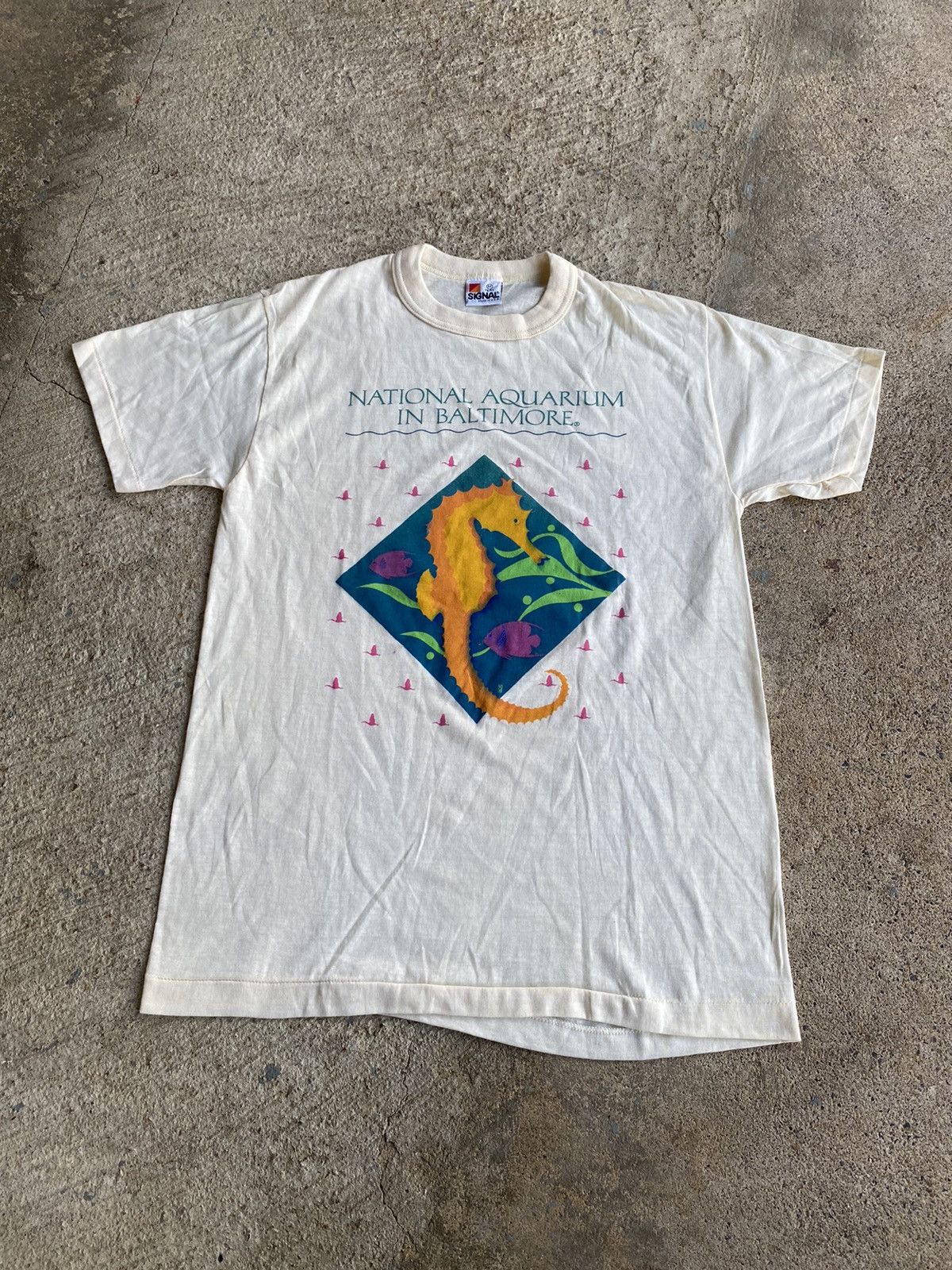 Unsound Rags × Vintage Vintage 80’s Baltimore Aquarium Seahorse Shirt Size US S / EU 44-46 / 1 - 1 Thumbnail