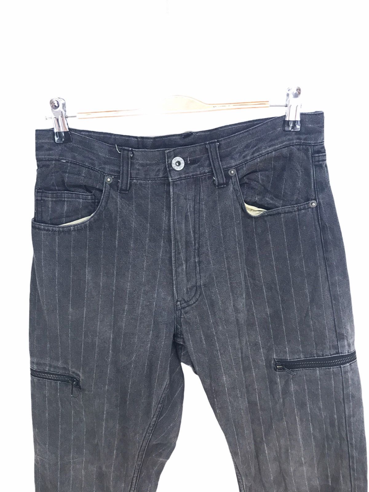 PPFM PPFM Pin Striped Cargo Denim Jeans Size US 30 / EU 46 - 2 Thumbnail