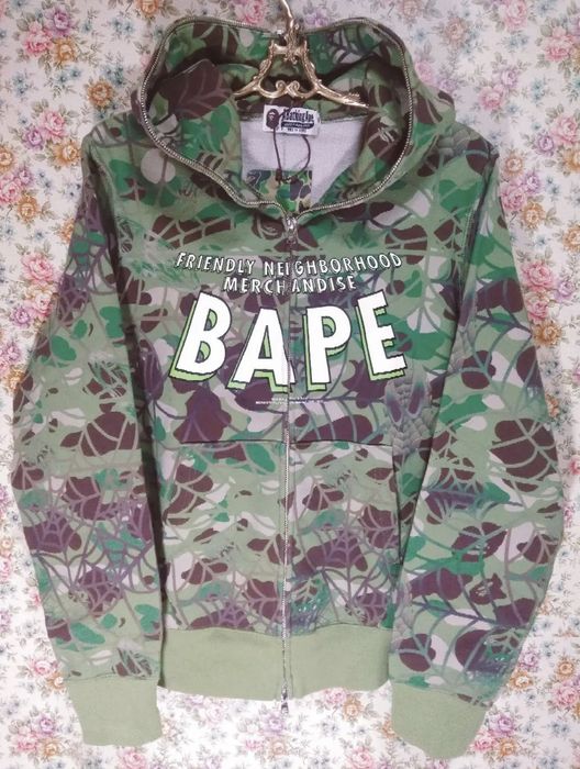 Bape Bape x Marvel Comics Spider Man web camo full zip hoodie