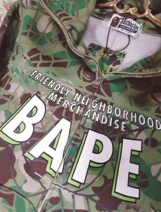 Bape Bape x Marvel Comics Spider-Man web camo full zip hoodie