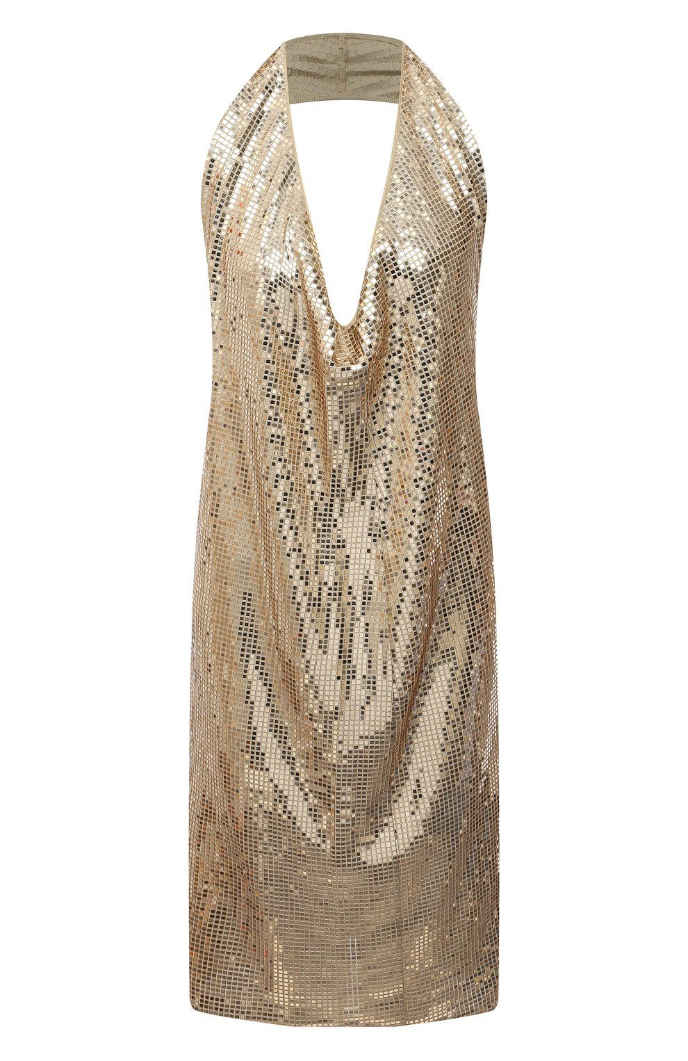 Bottega Veneta BOTTEGA VENETA gold halter style open back sequin mini dress Size M / US 6-8 / IT 42-44 - 2 Thumbnail