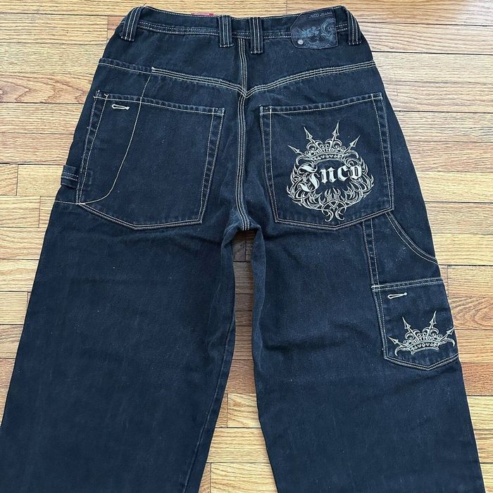 Southpole Vintage 90s Y2K Jnco Jeans Black Baggy Denim Carpenter Pants ...