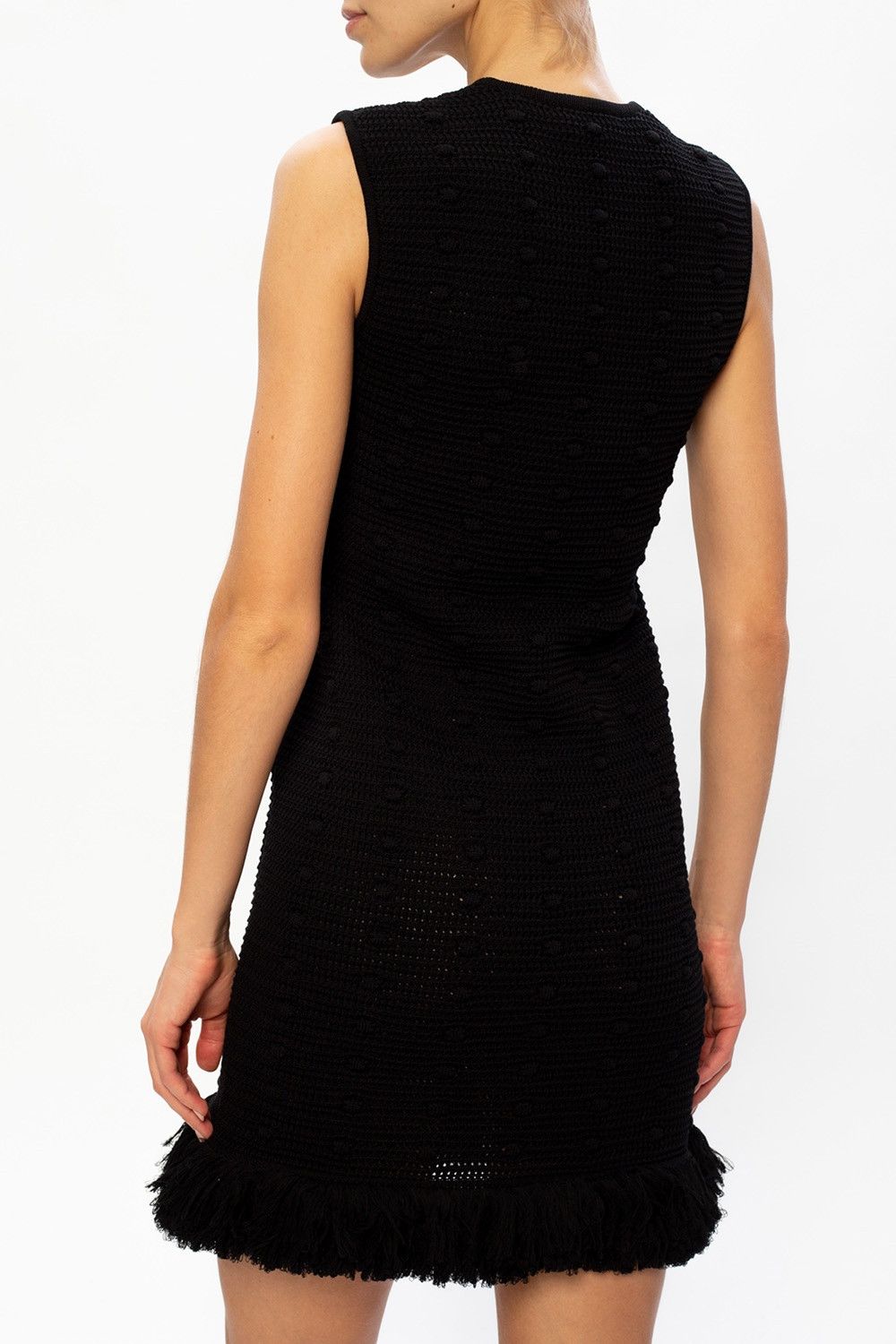 Bottega Veneta BOTTEGA VENETA black sleeveless crocheted mini fringe dress Size M / US 6-8 / IT 42-44 - 7 Thumbnail