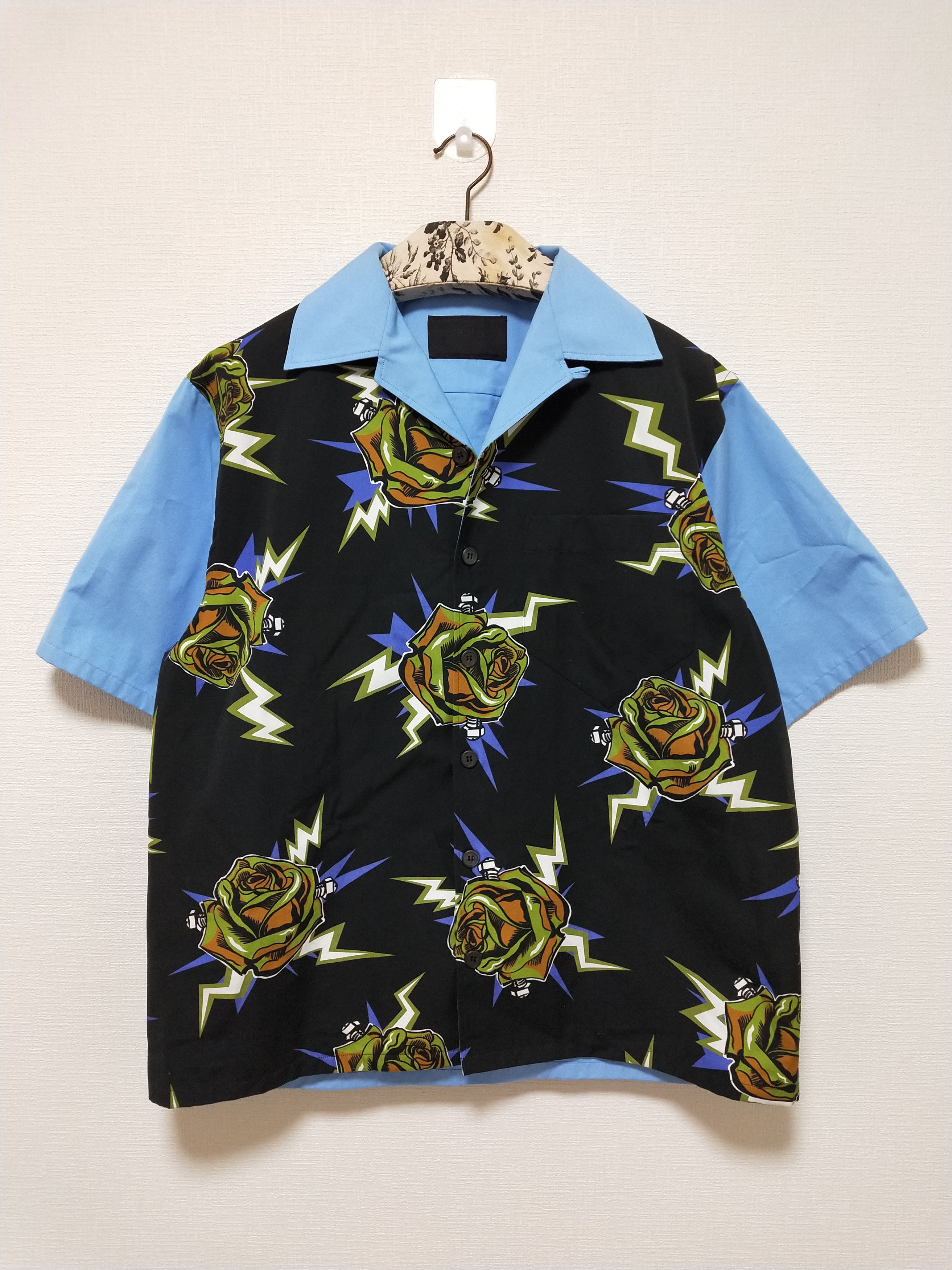 Prada Printed Rose Poplin Shirt Size US M / EU 48-50 / 2 - 1 Thumbnail