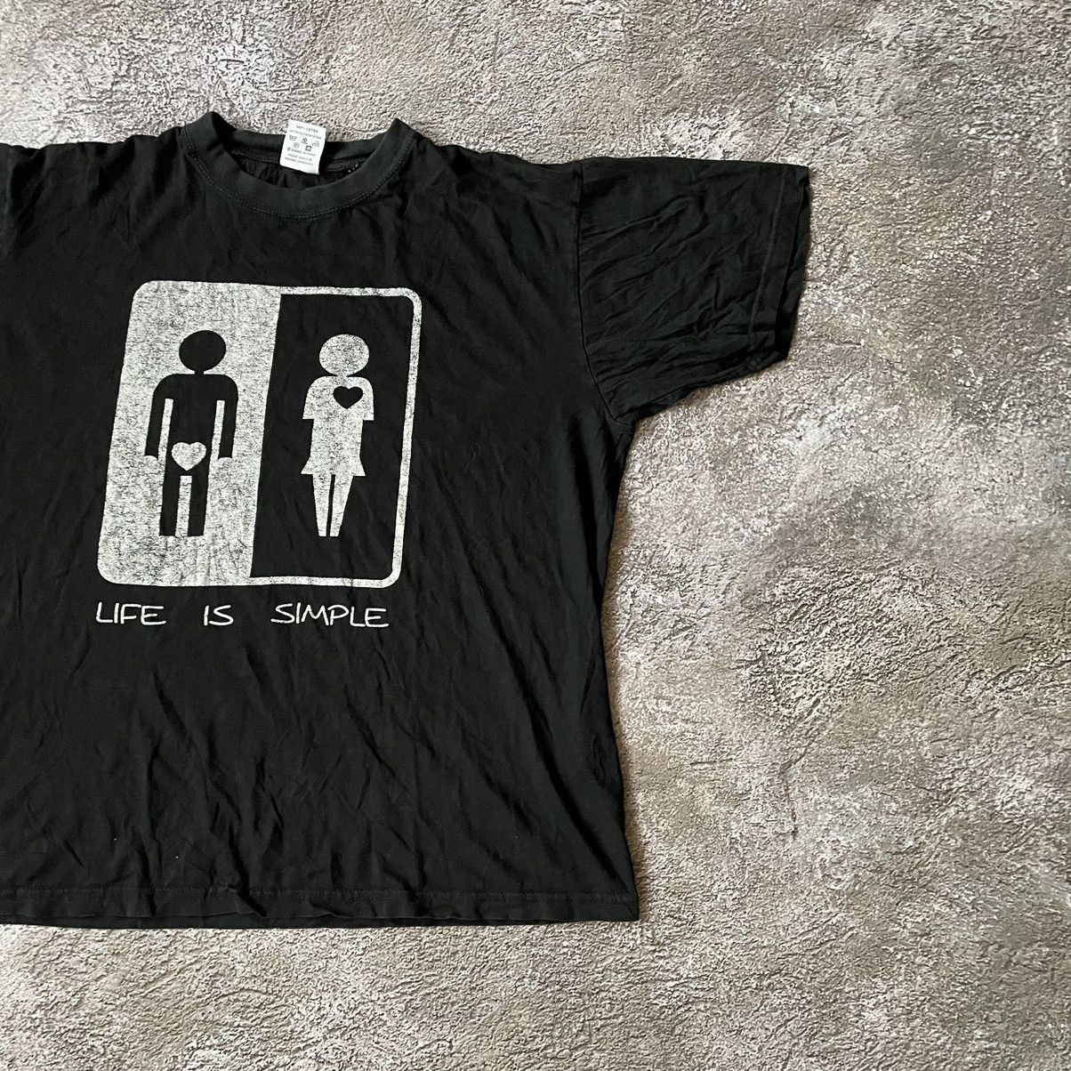 Vintage Vintage Y2K Graphic Tee Life Simple Black Oversized Goth L Size US L / EU 52-54 / 3 - 3 Thumbnail