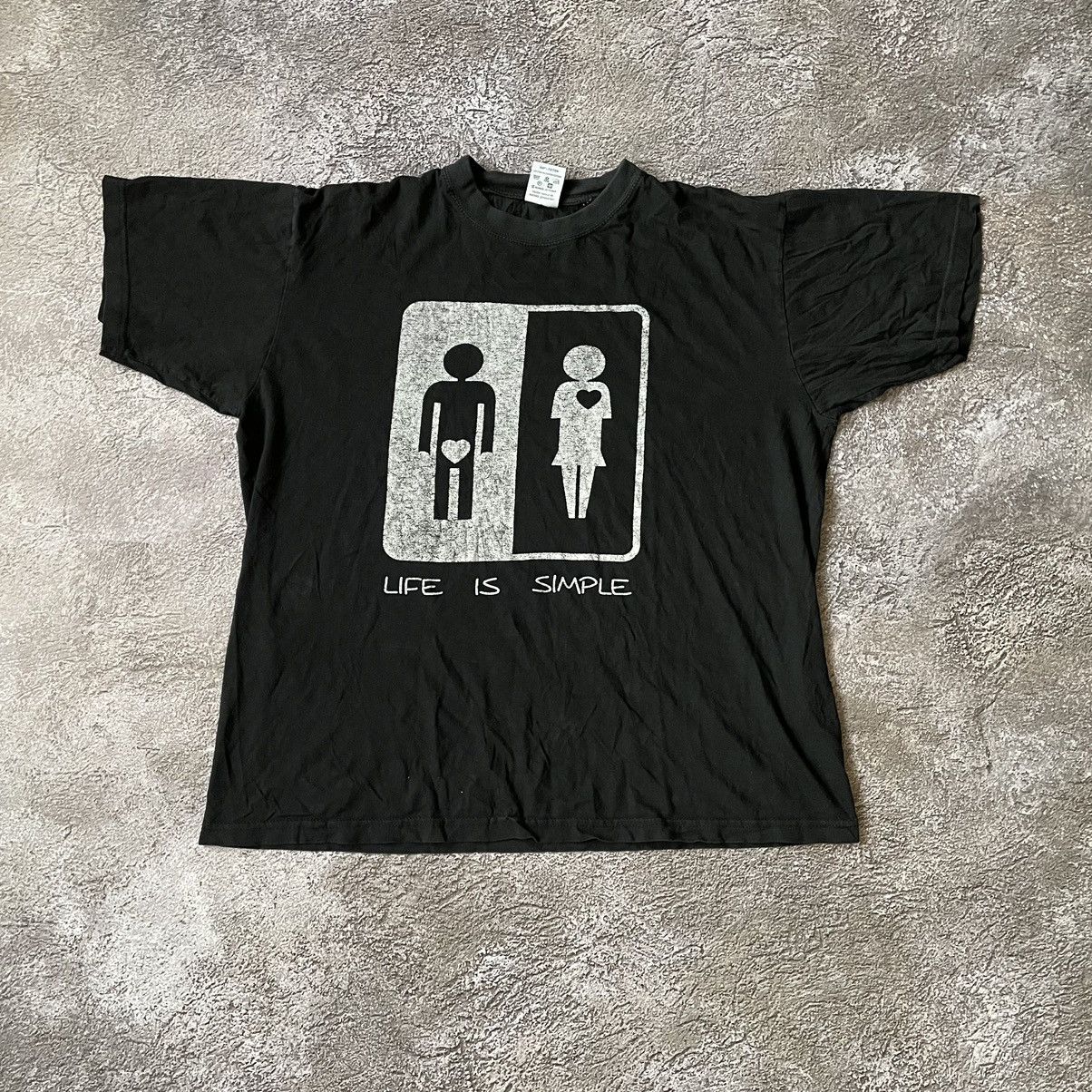 Vintage Vintage Y2K Graphic Tee Life Simple Black Oversized Goth L Size US L / EU 52-54 / 3 - 2 Thumbnail