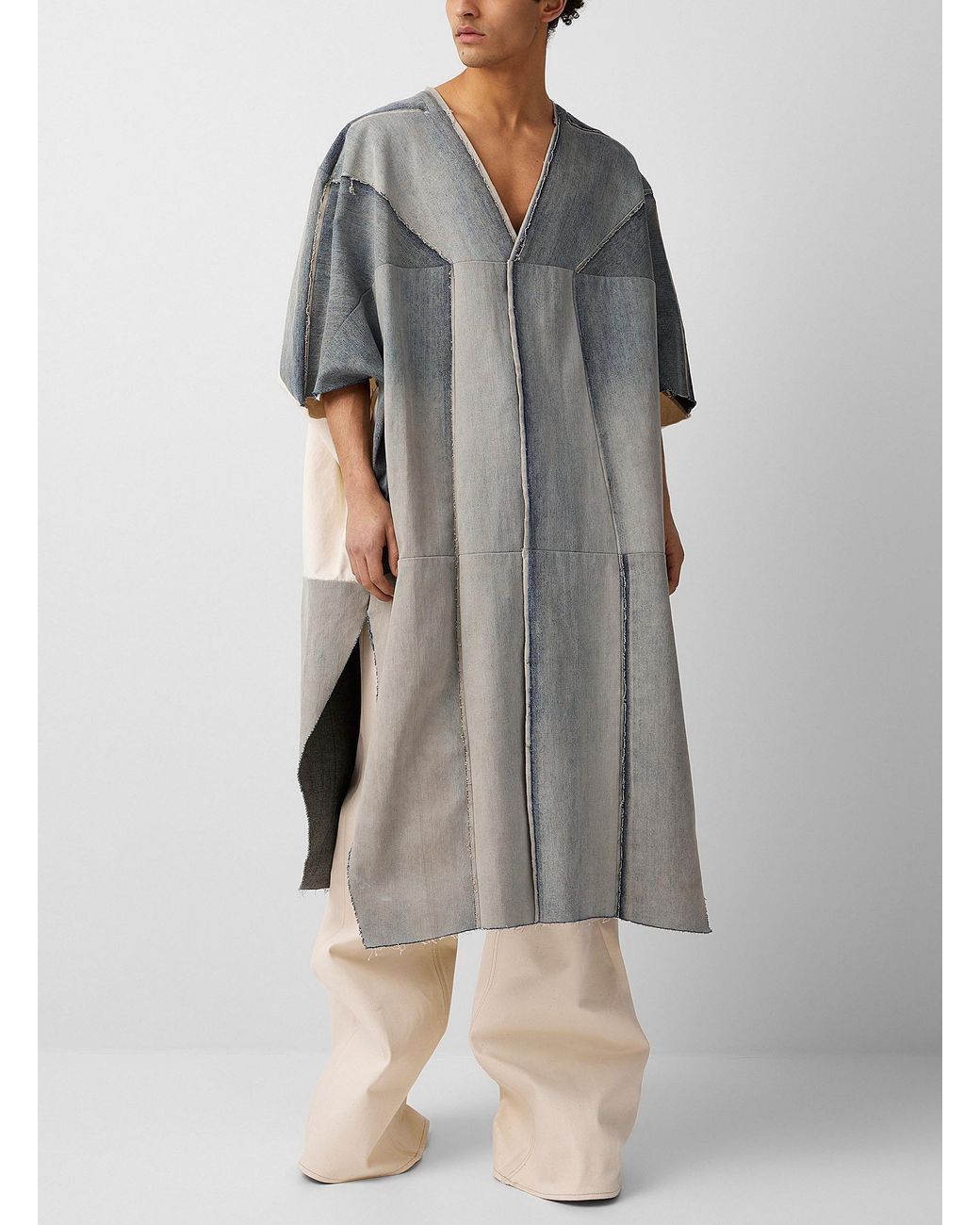 Rick Owens *RARE*Rick Owens Peter denim patchwork cloak onesize Size US M / EU 48-50 / 2 - 3 Thumbnail