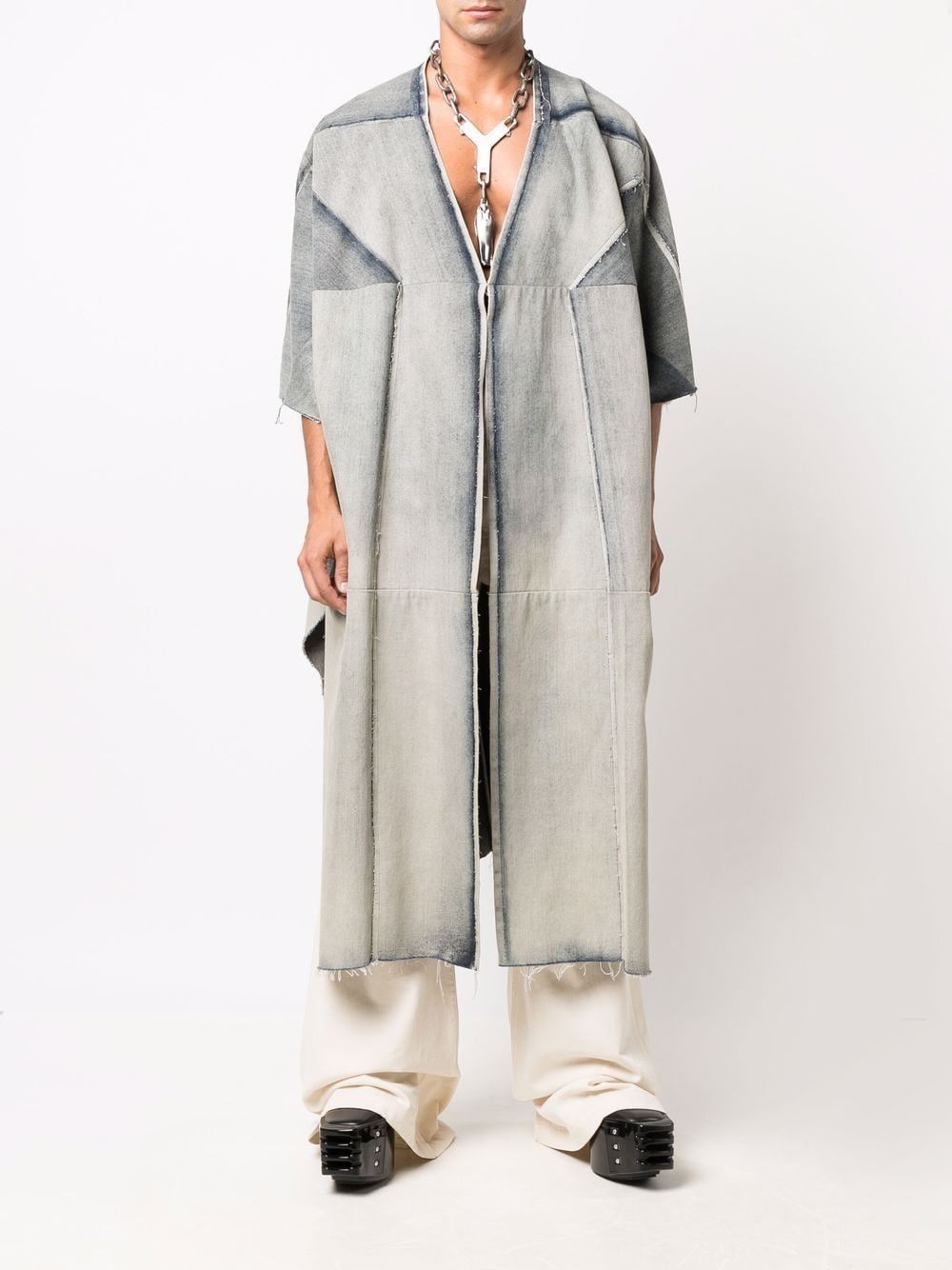 Rick Owens *RARE*Rick Owens Peter denim patchwork cloak onesize Size US M / EU 48-50 / 2 - 1 Thumbnail