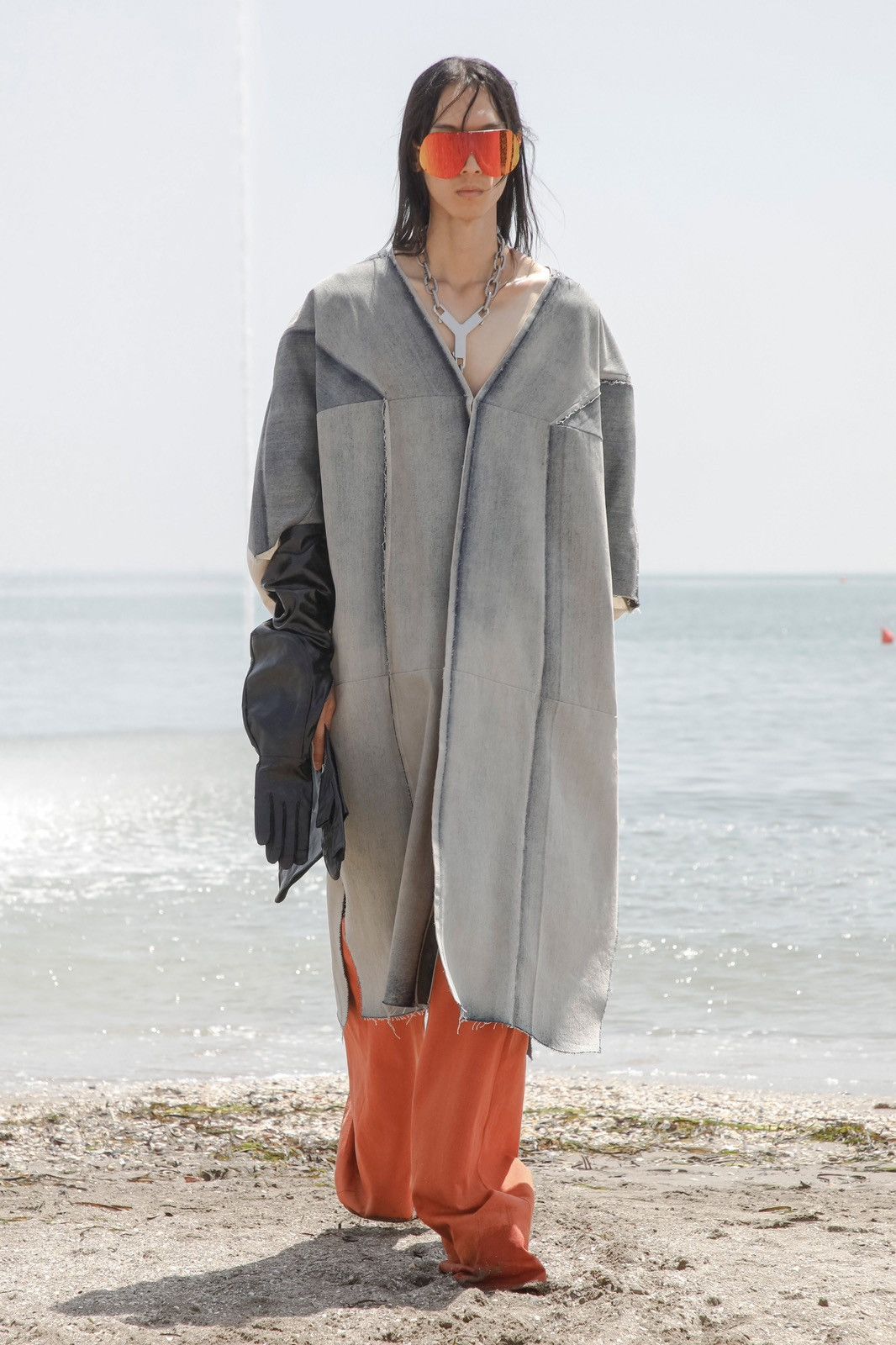 Rick Owens *RARE*Rick Owens Peter denim patchwork cloak onesize Size US M / EU 48-50 / 2 - 6 Thumbnail