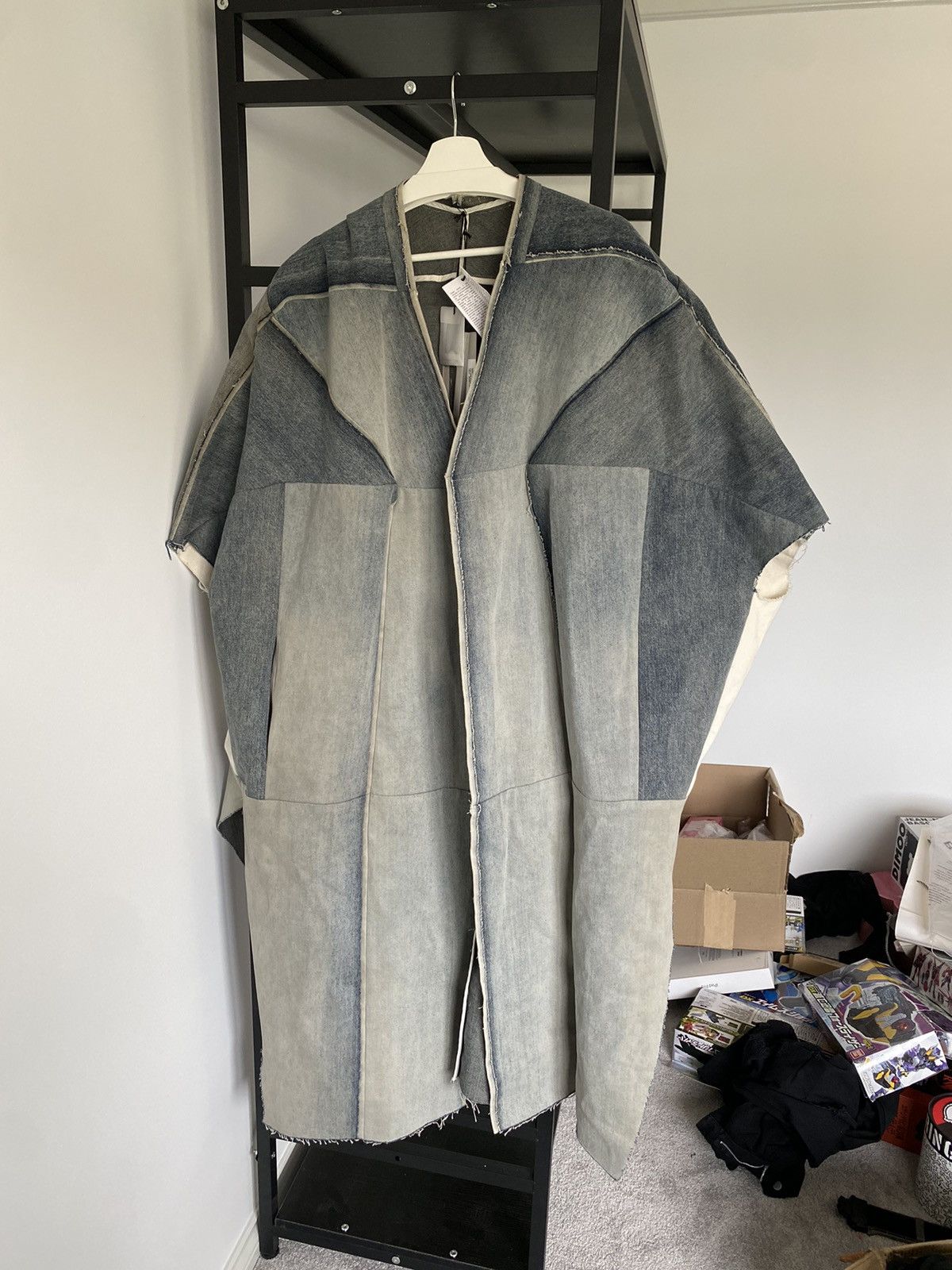 Rick Owens *RARE*Rick Owens Peter denim patchwork cloak onesize Size US M / EU 48-50 / 2 - 7 Thumbnail