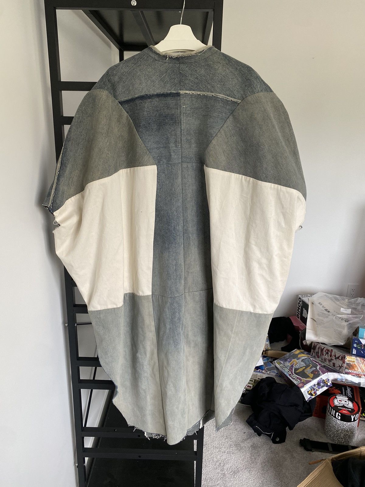 Rick Owens *RARE*Rick Owens Peter denim patchwork cloak onesize Size US M / EU 48-50 / 2 - 8 Thumbnail