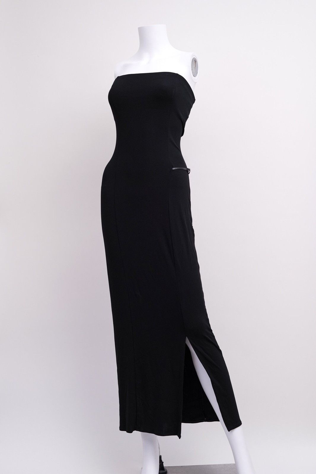 Gucci Tom Ford S/S 1998 Leather Strap Accent Black Dress