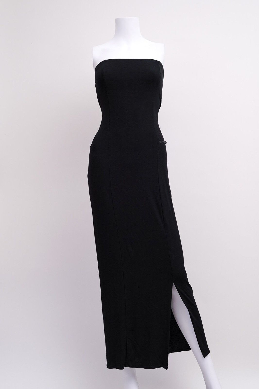 Gucci Tom Ford S/S 1998 Leather Strap Accent Black Dress
