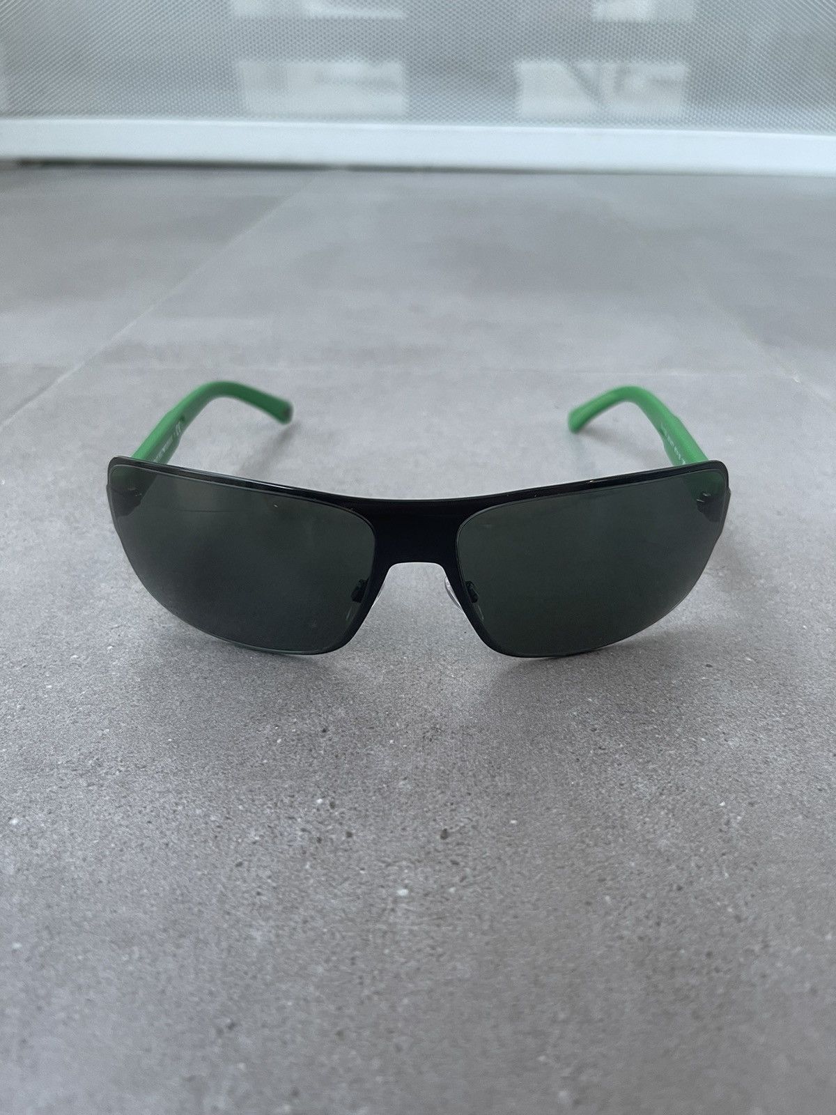 Emporio Armani Emporio Armani EA2005 3014/71 Black Green Racer Sunglasses Size ONE SIZE - 2 Thumbnail