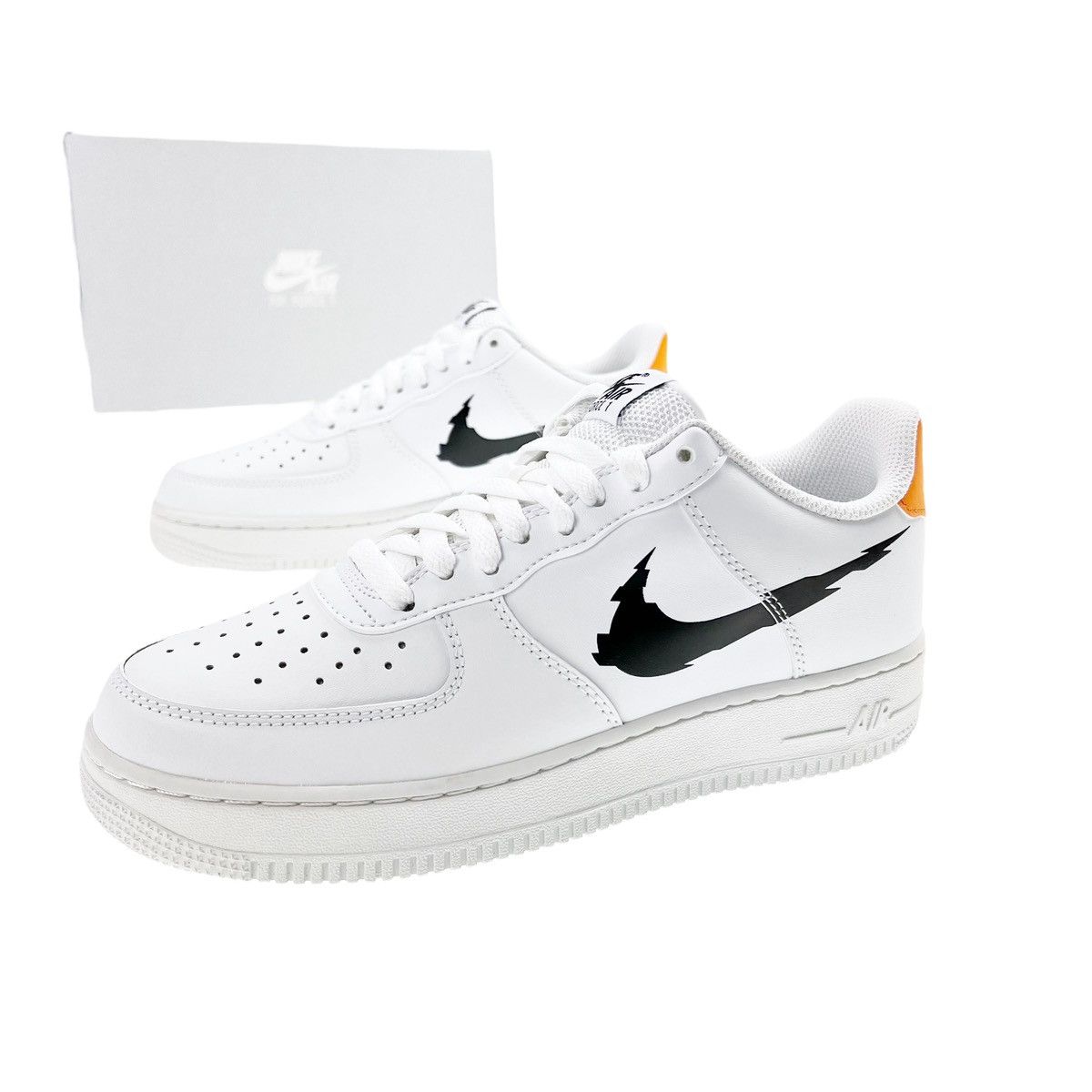image of Nike Air Force 1 ‘07 Glitch Swoosh Shoes in White, Men's (Size 11)