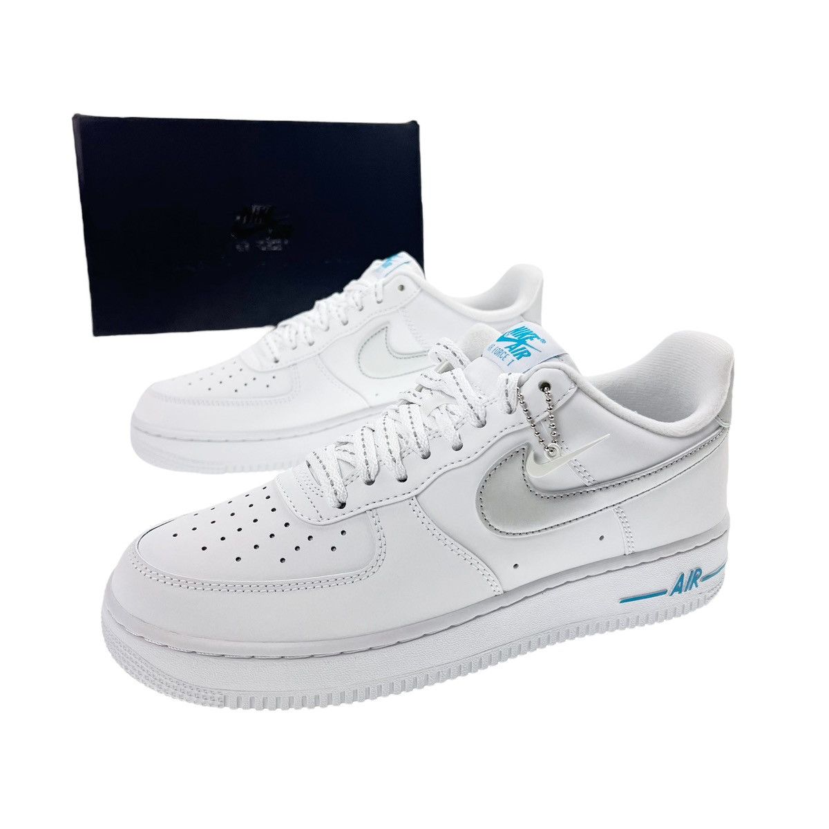 image of Nike Air Force 1 ‘07 White Laser Blue Shoes, Men's (Size 8)