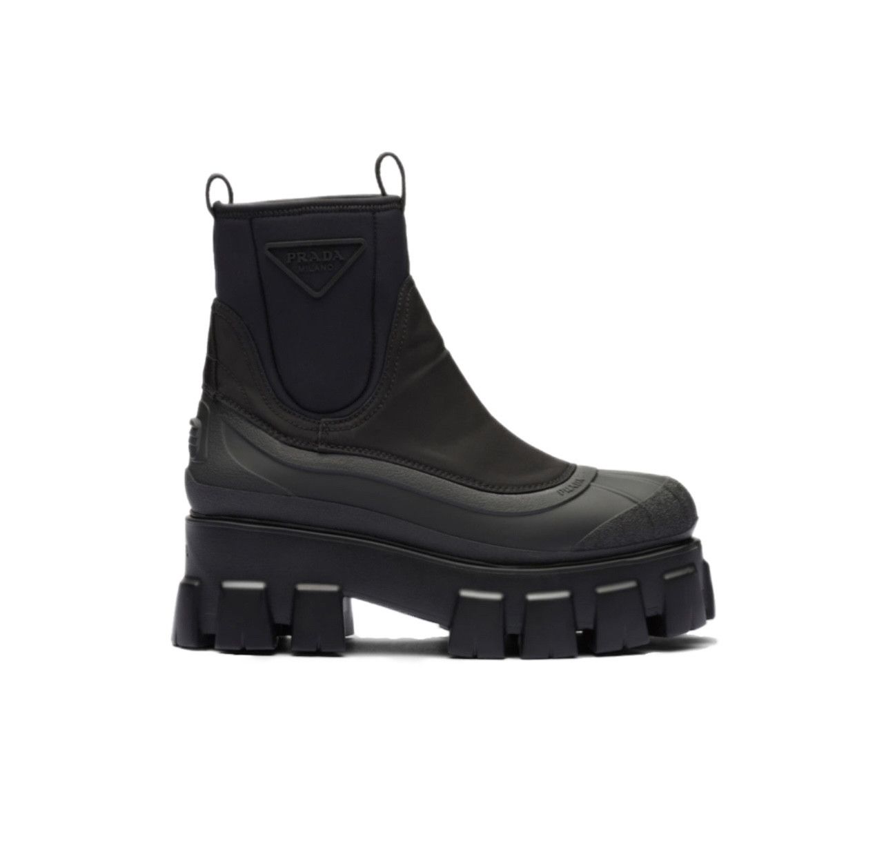 image of Prada Monolith Re-Nylon Gabardine Boots in Black, Men's (Size 9.5)