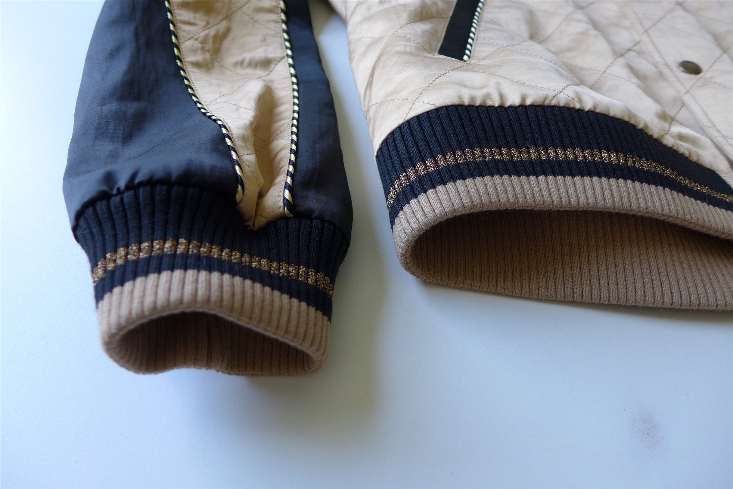 Saint Laurent Paris Size 48, Saint Laurent Teddy Bomber Jacket - Pale Gold Satin Size US M / EU 48-50 / 2 - 15 Thumbnail
