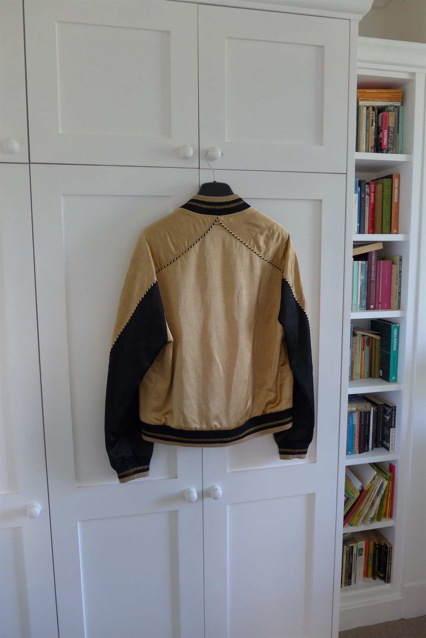 Saint Laurent Paris Size 50, Saint Laurent Teddy Bomber Jacket - Pale Gold Satin Size US M / EU 48-50 / 2 - 6 Thumbnail