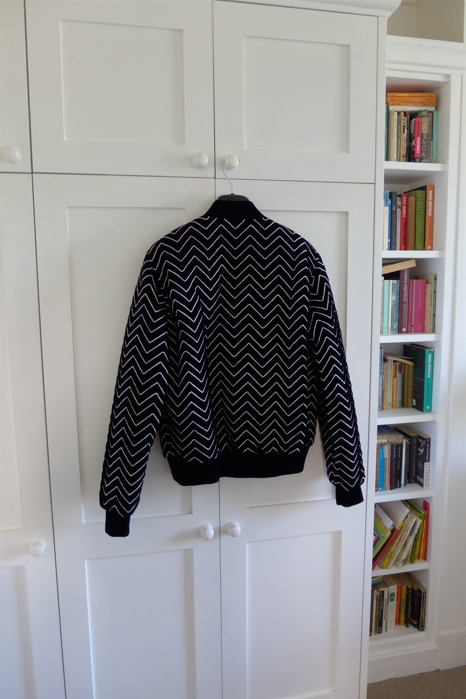 Saint Laurent Paris Saint Laurent Zigzag Velvet Bomber Jacket Size US M / EU 48-50 / 2 - 6 Thumbnail