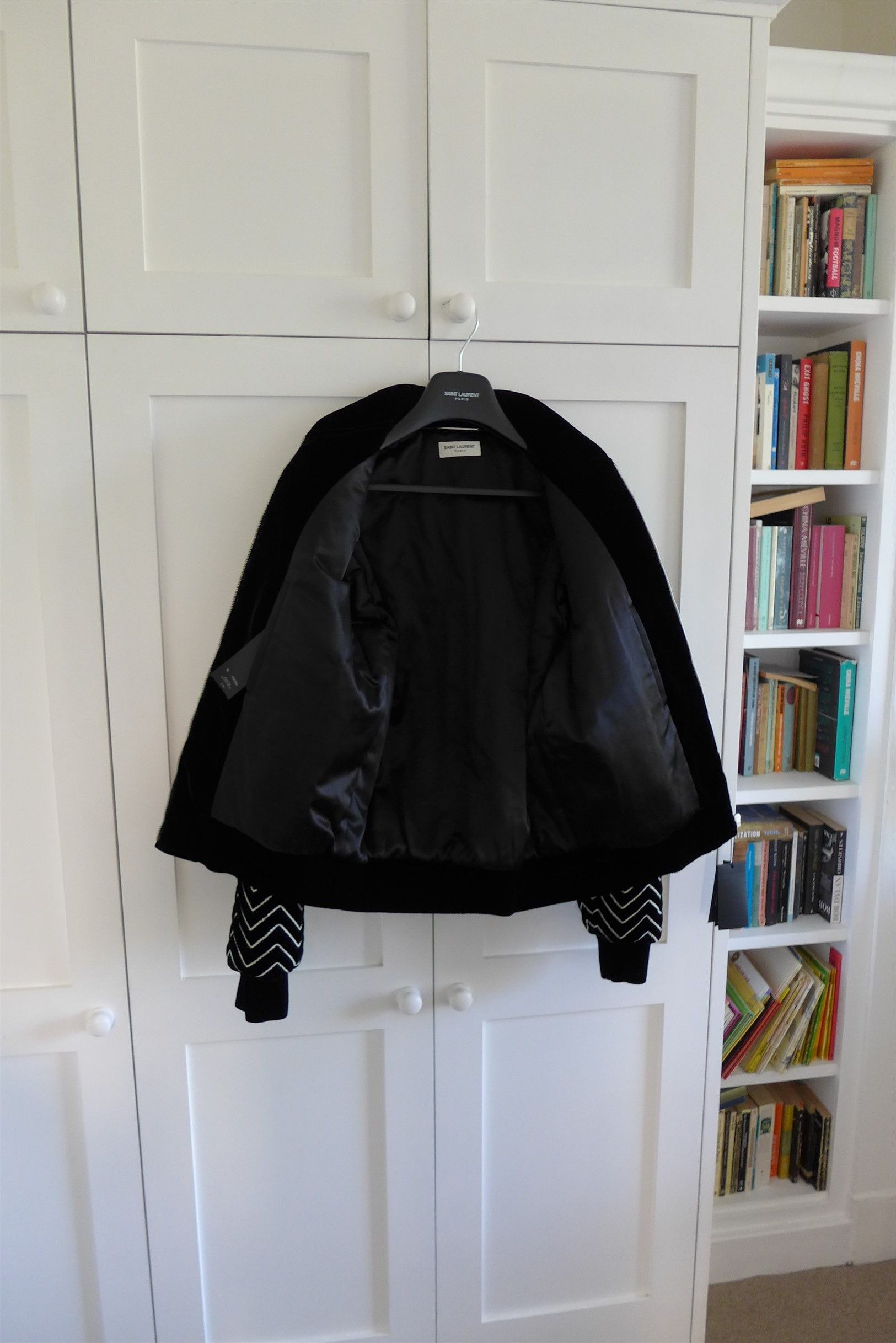 Saint Laurent Paris Saint Laurent Zigzag Velvet Bomber Jacket Size US M / EU 48-50 / 2 - 7 Thumbnail