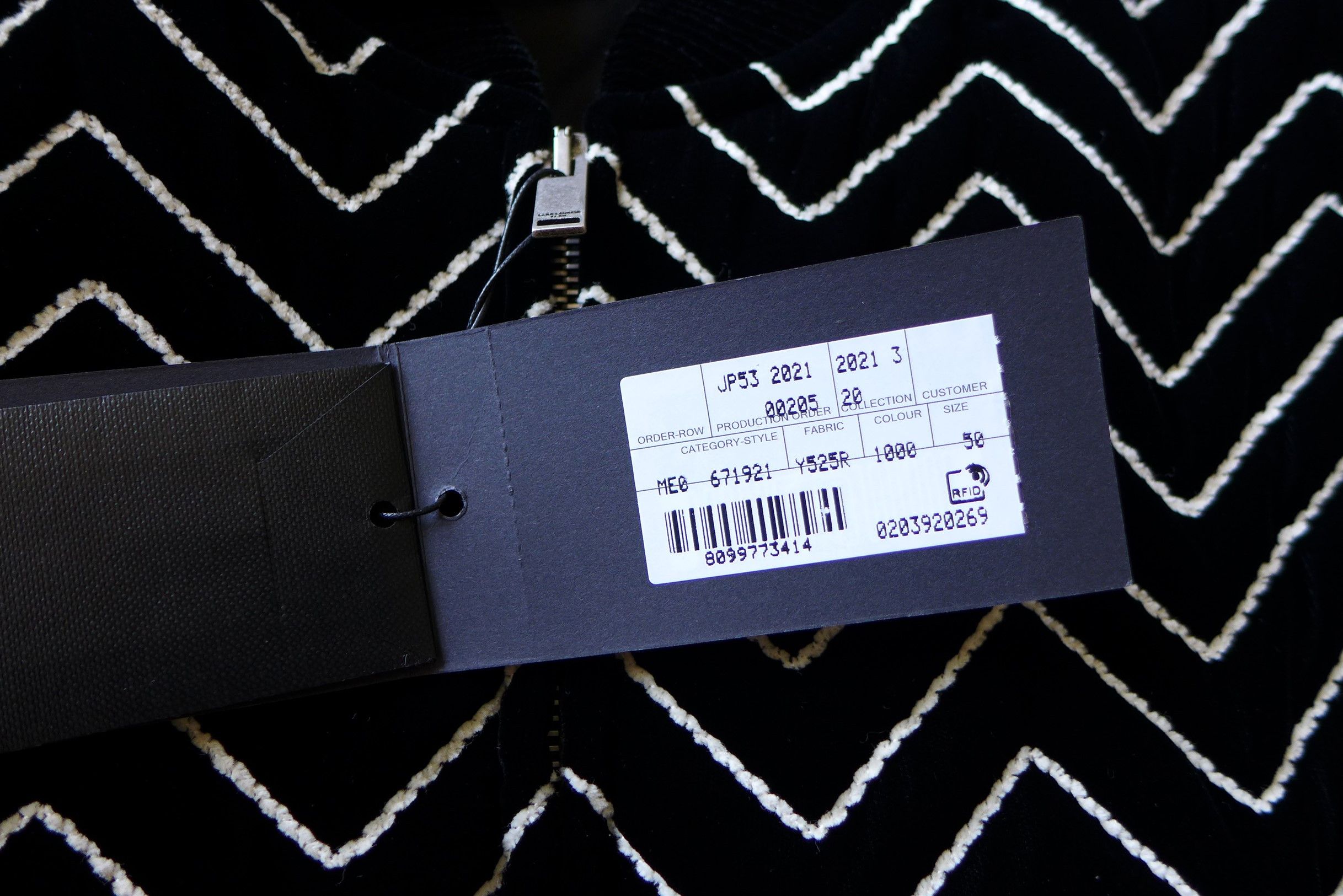 Saint Laurent Paris Saint Laurent Zigzag Velvet Bomber Jacket Size US M / EU 48-50 / 2 - 14 Thumbnail