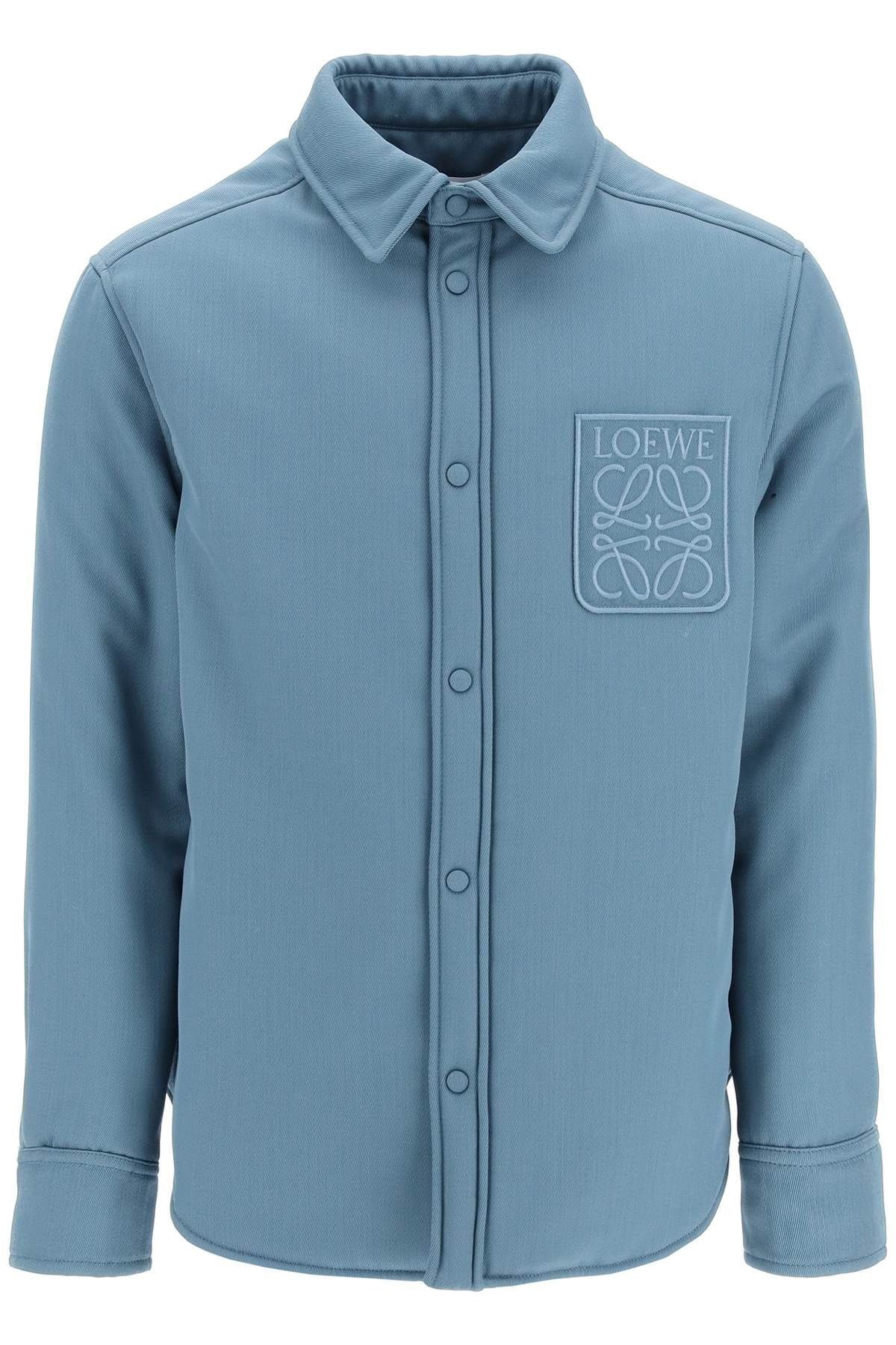 image of Loewe Ss23 Anagram Padded Overshirt in Light Blue, Men's (Size Small)