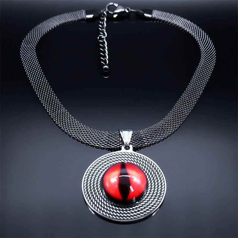 Jewelry Goth Demon Devil Eye Harajuku Choker Necklace Size ONE SIZE - 4 Thumbnail