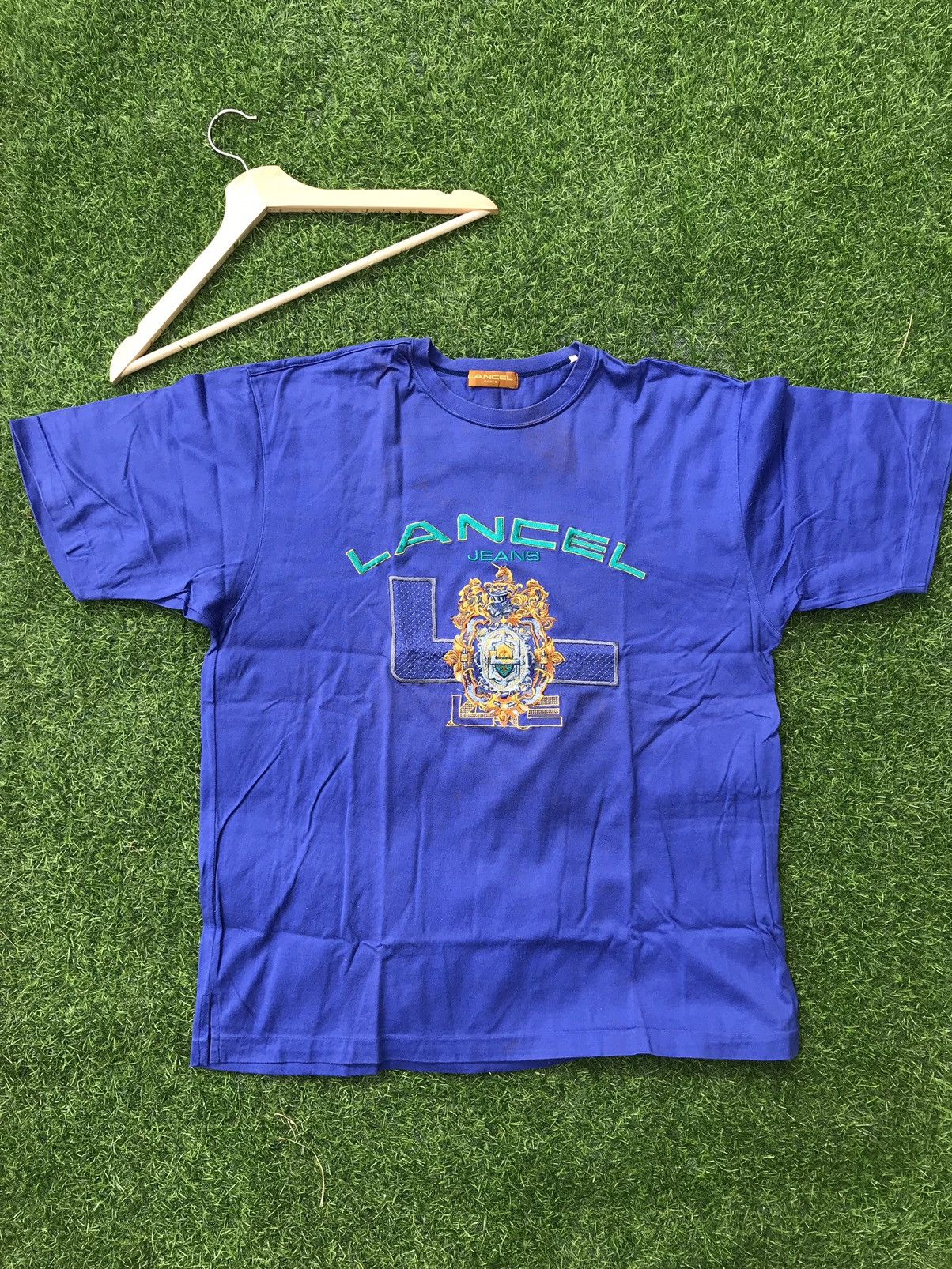 Lancel Vintage Lancel Paris Embroidered Logo Tee Size US L / EU 52-54 / 3 - 1 Thumbnail